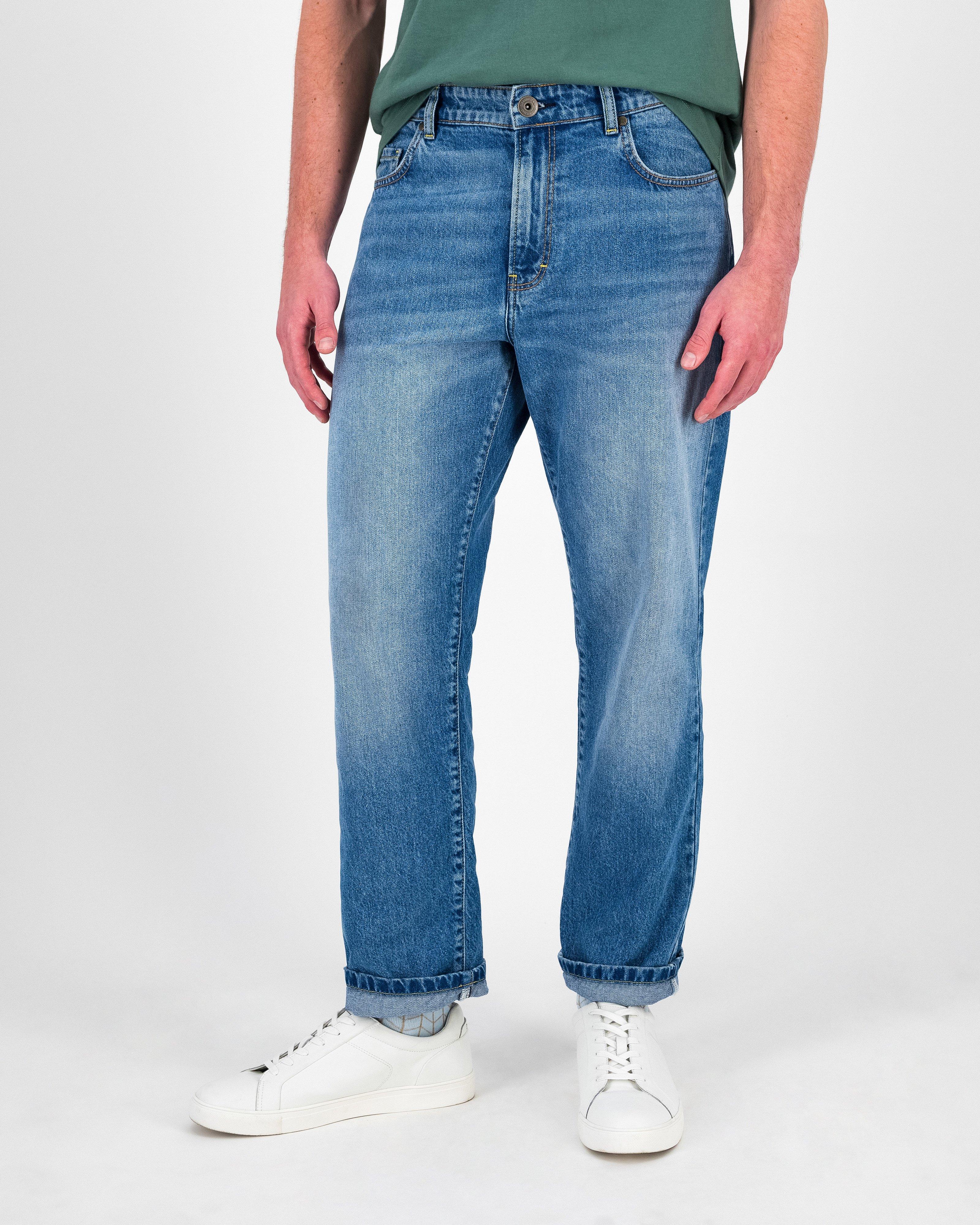 Men’s Reign Straight Fit Vintage Wash Denim  -  Light Blue