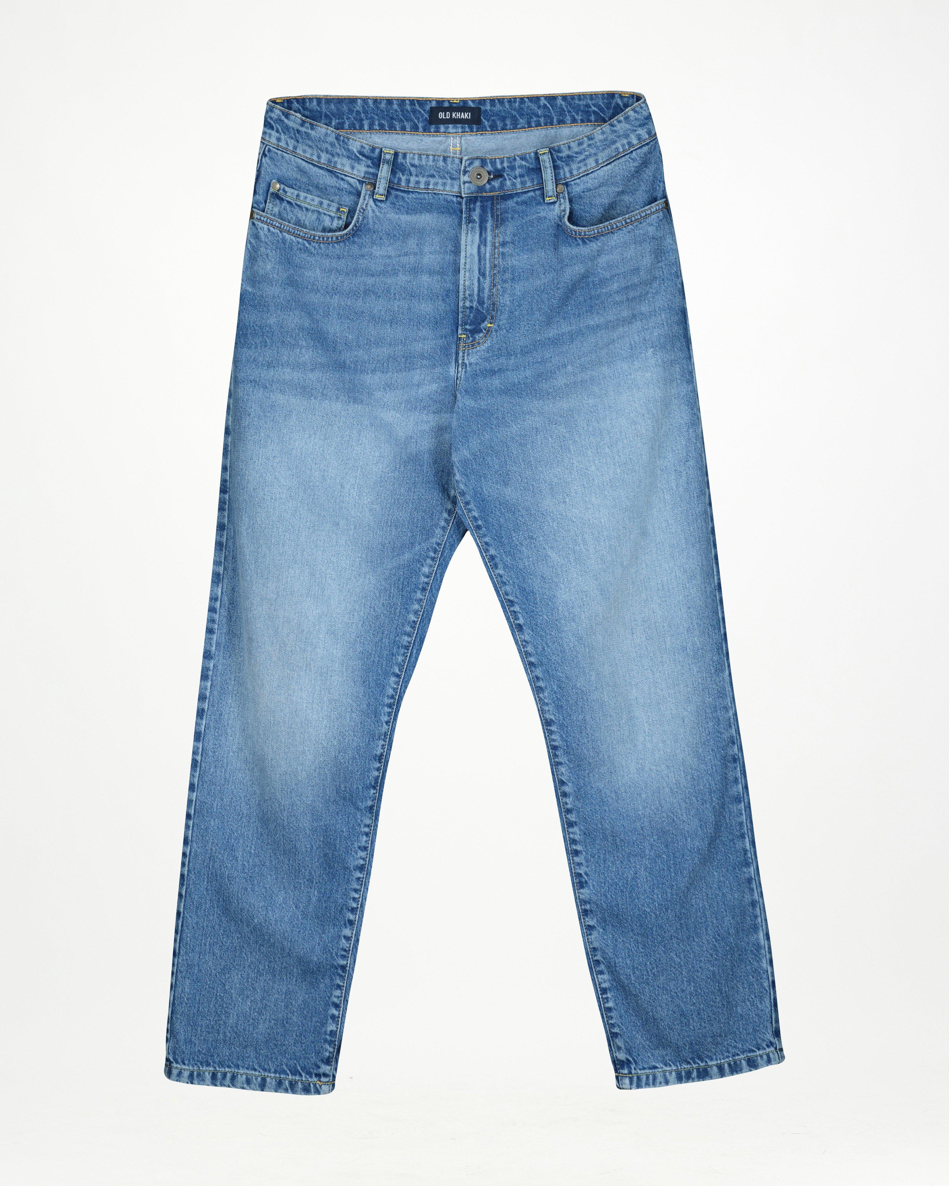 Men’s Reign Straight Fit Vintage Wash Denim  -  Light Blue