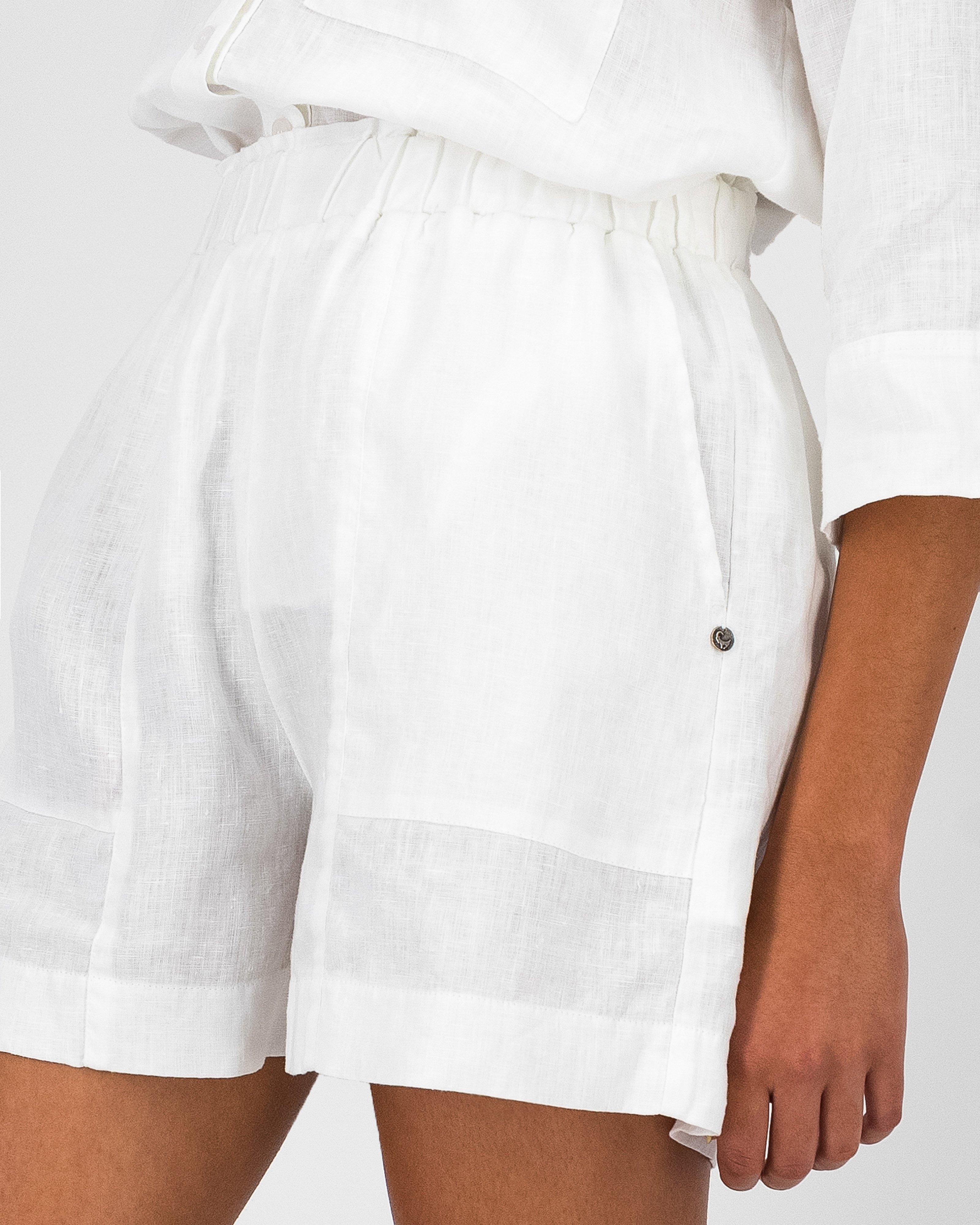 Women’s Millie Linen Shorts  -  White