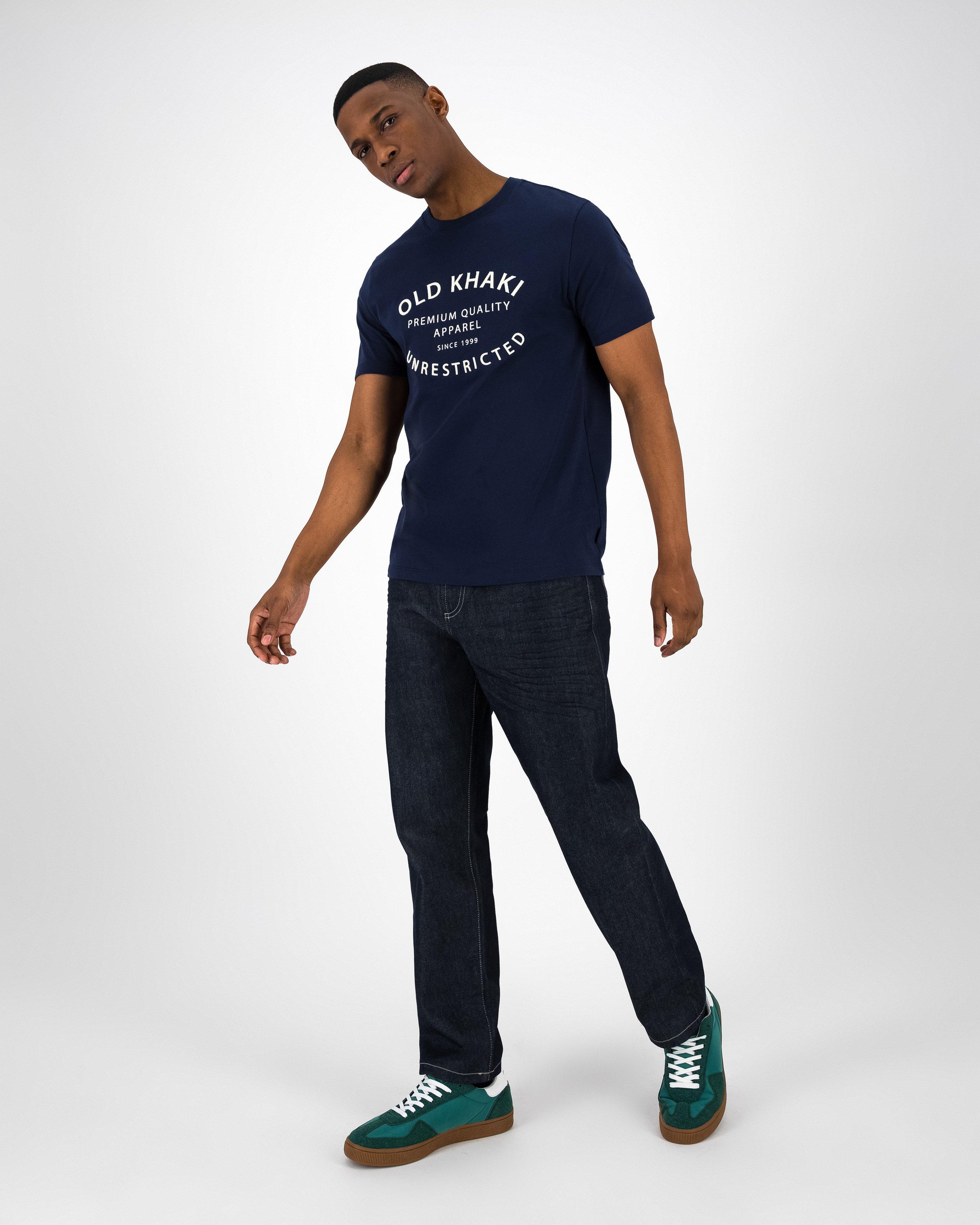 Old Khaki Men’s Leyton Embroidery Crew T-shirt -  Navy