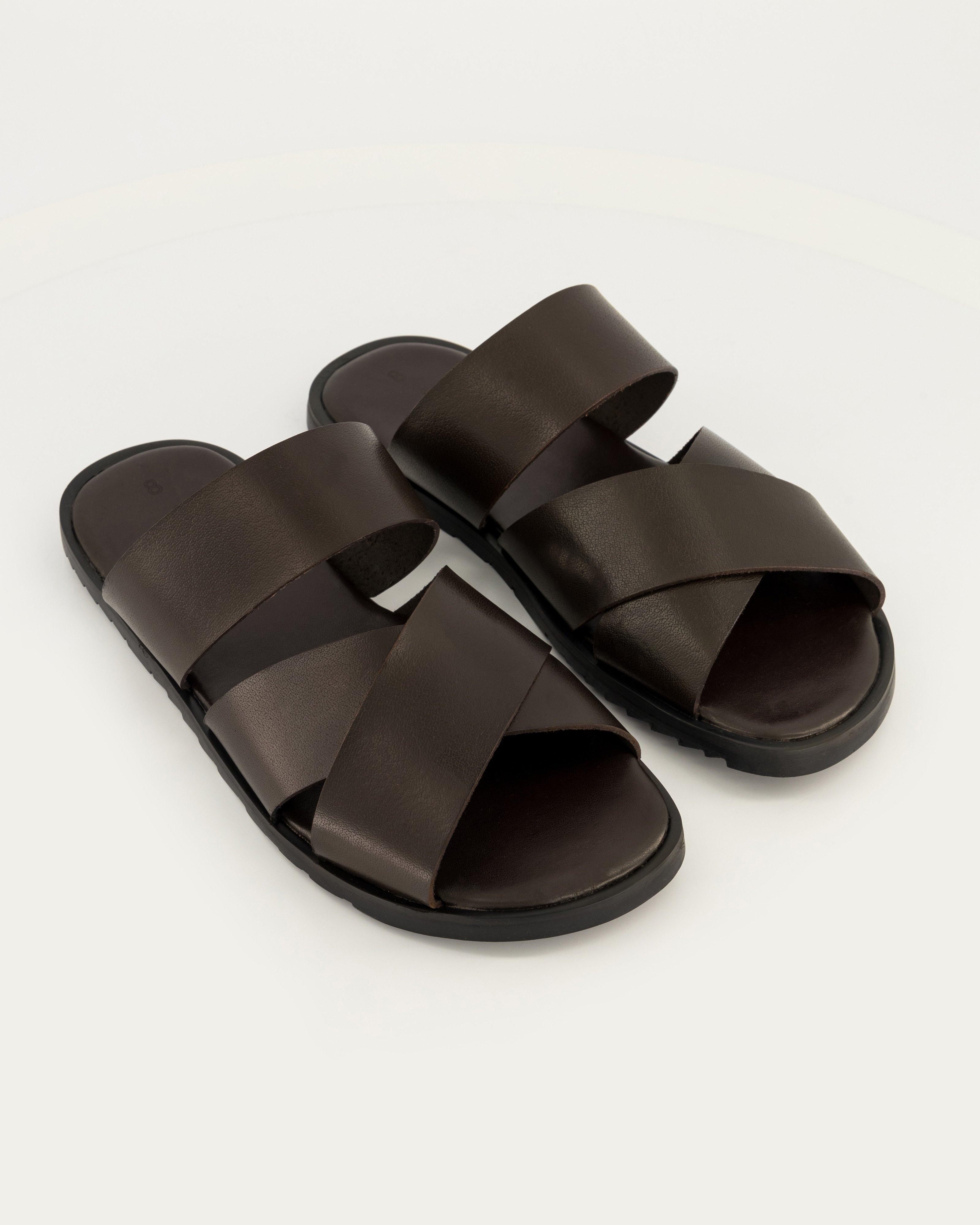 Men’s Aziel Leather Sandal  -  Chocolate