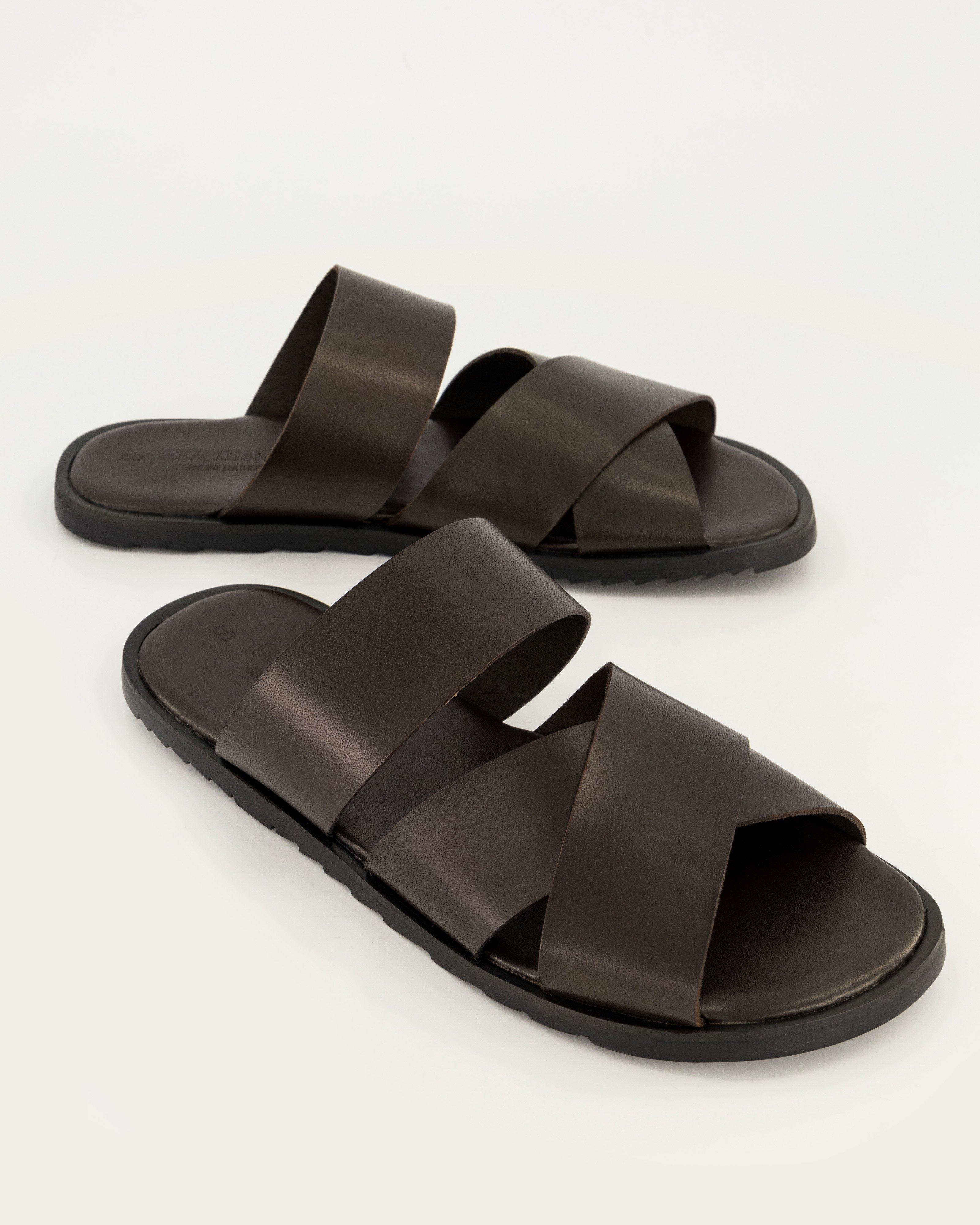 Men’s Aziel Leather Sandal  -  Chocolate