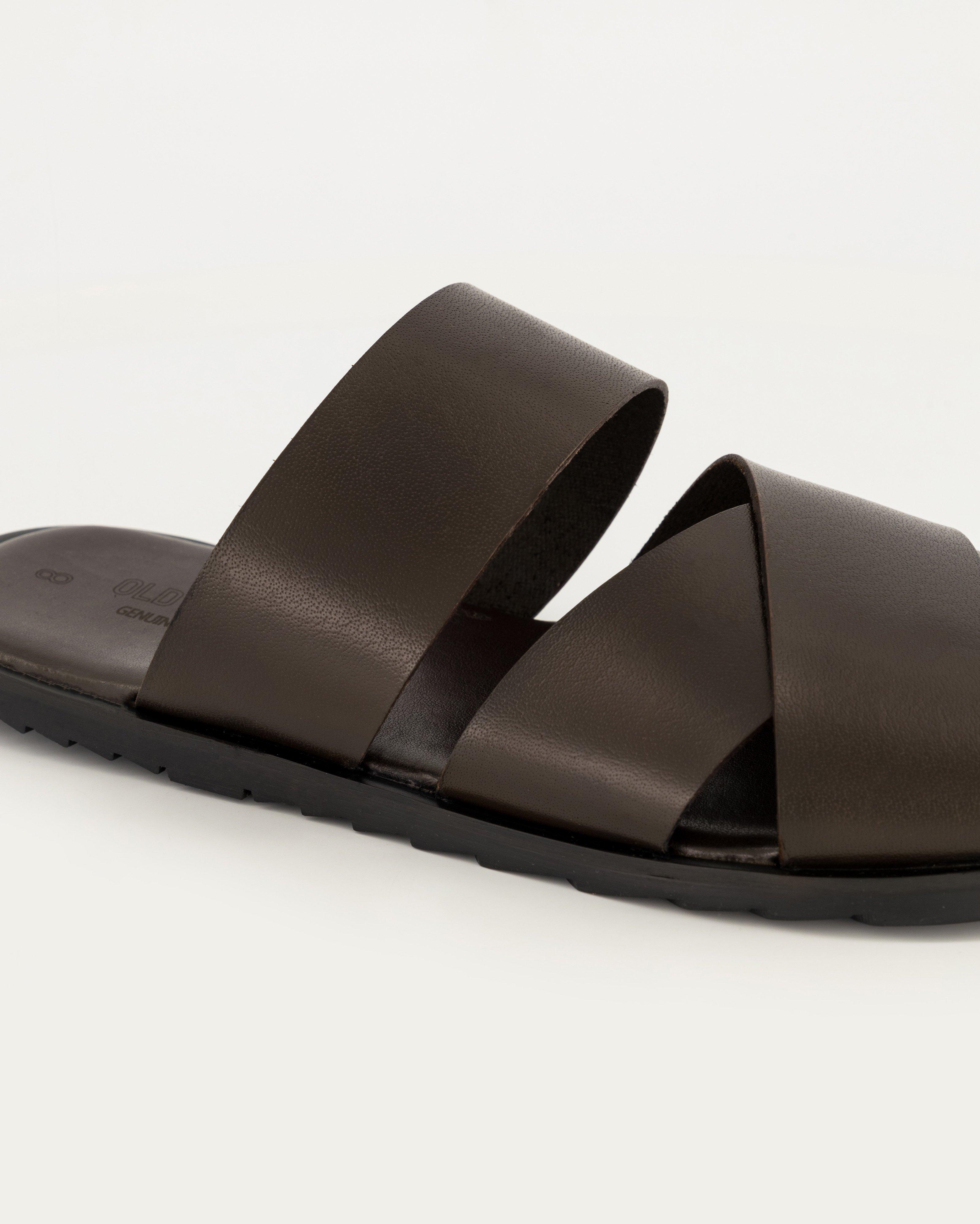 Men’s Aziel Leather Sandal  -  Chocolate