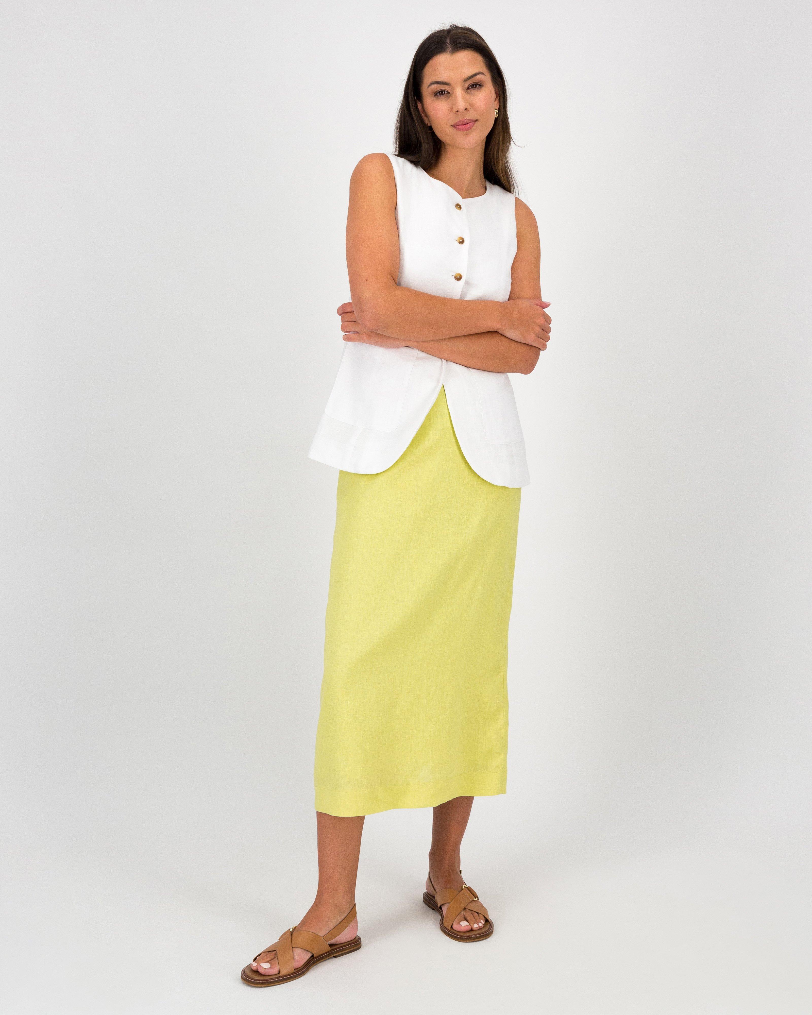 Akari Linen Skirt -  Yellow