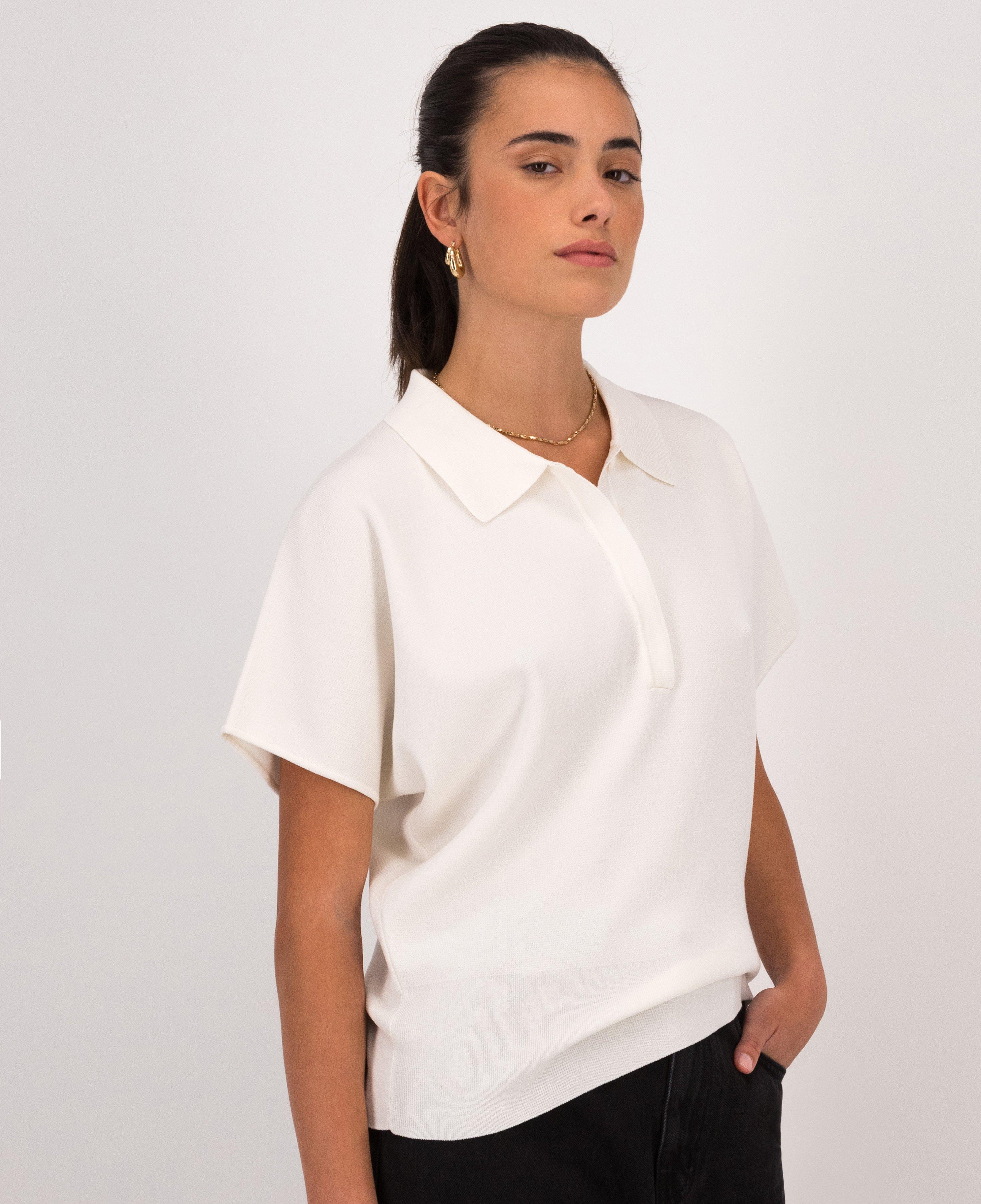 Jeanne Polo Top -  Milk