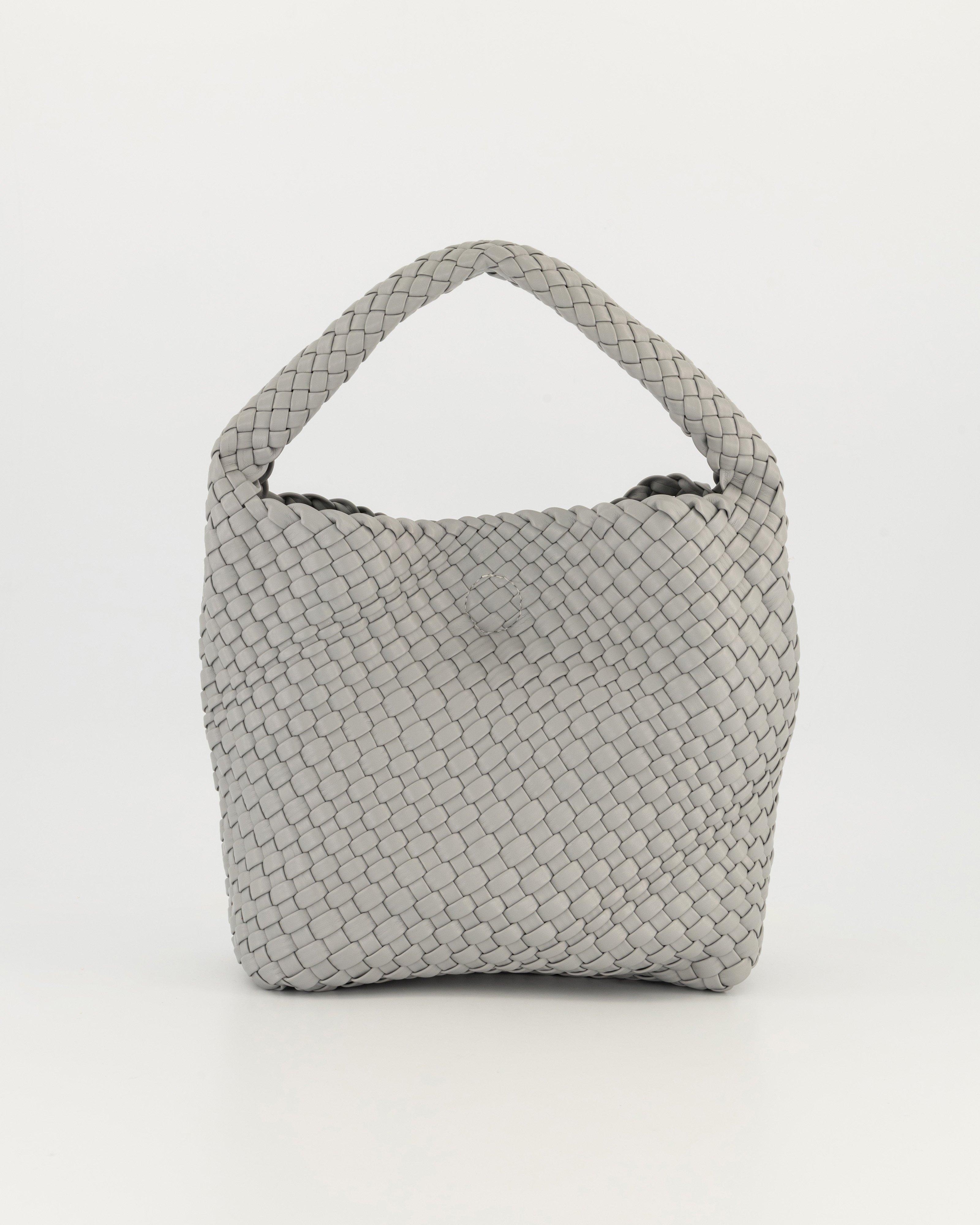 Flora Woven Handbag -  Grey