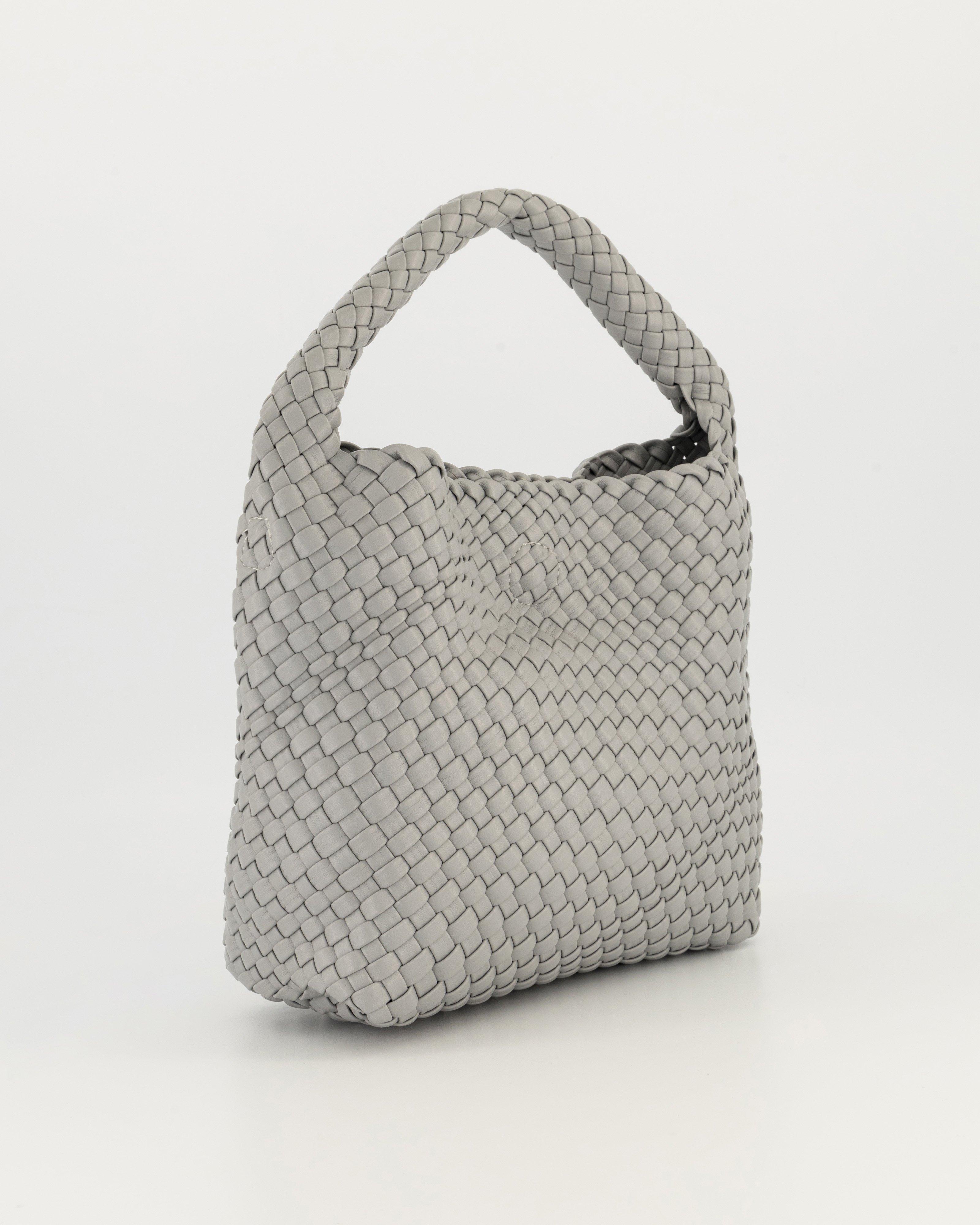 Flora Woven Handbag -  Grey