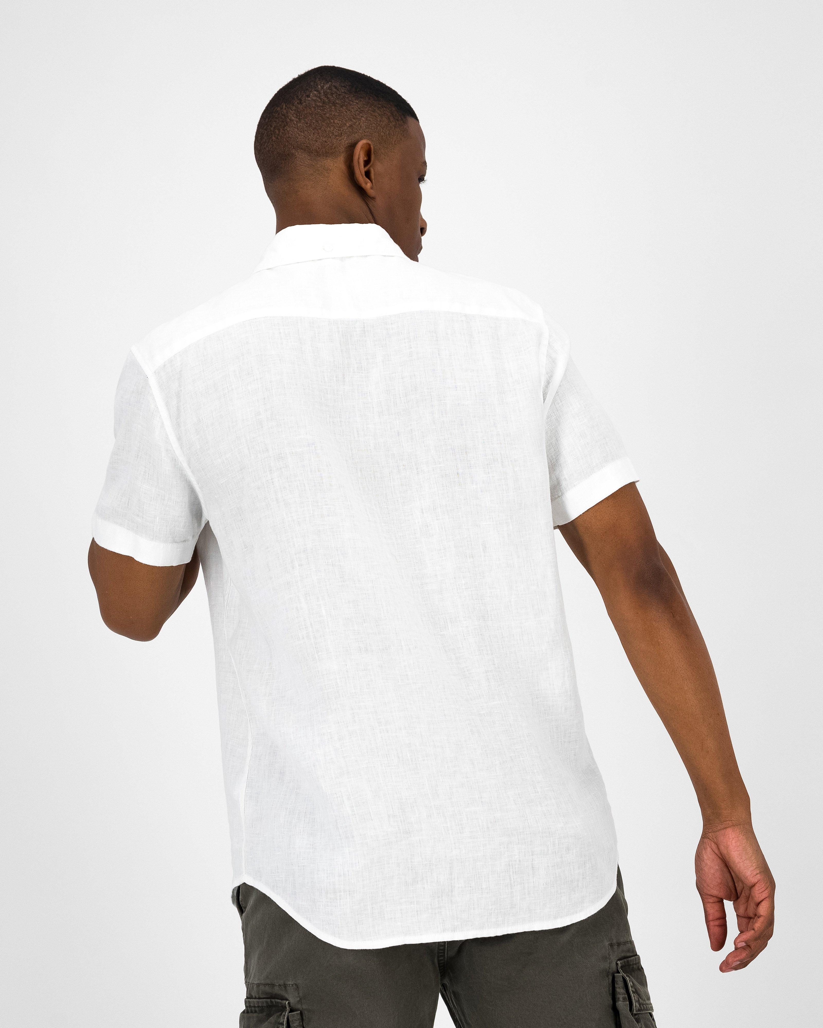 Men’s Lex Linen Shirt  -  White