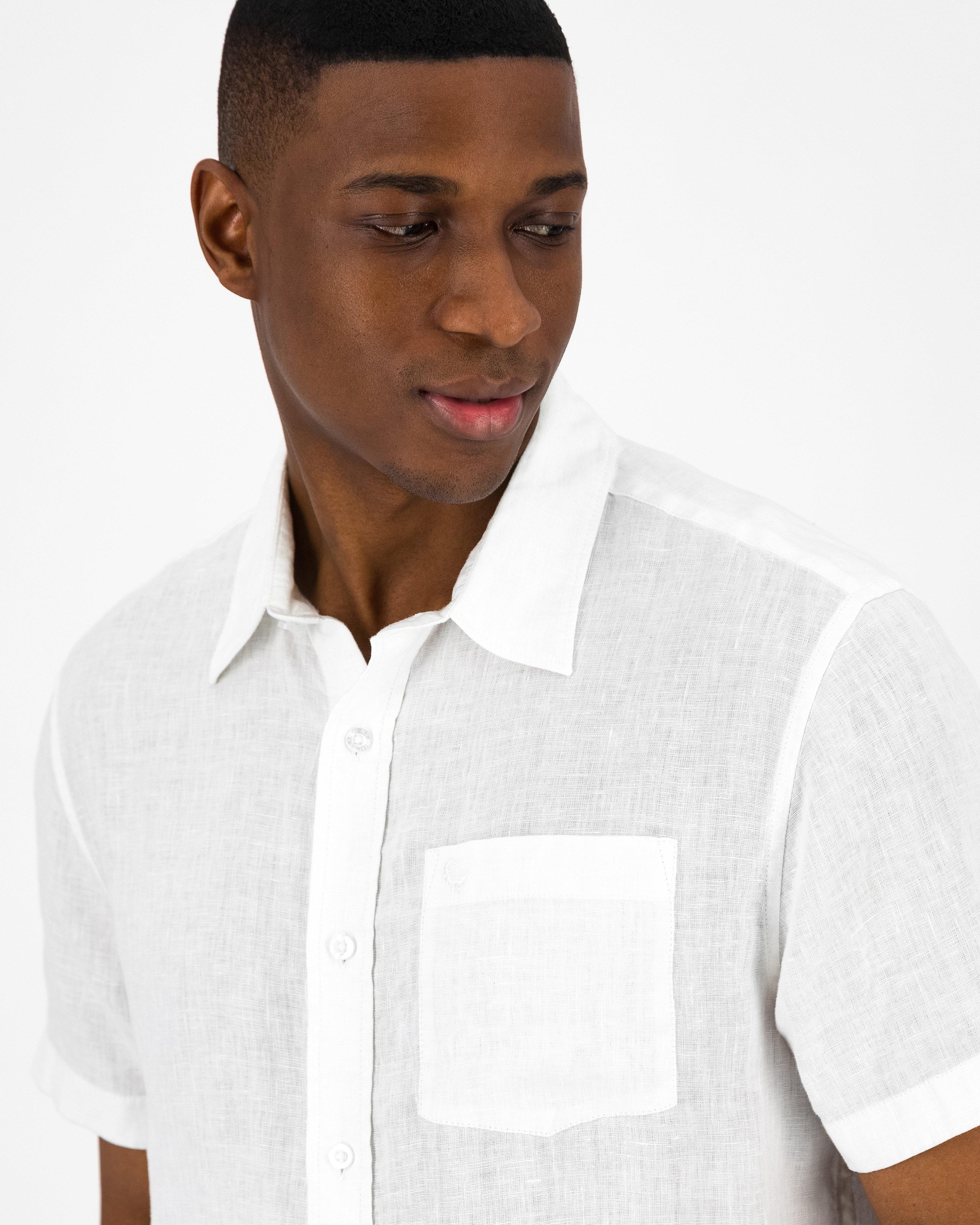 Men’s Lex Linen Shirt  -  White