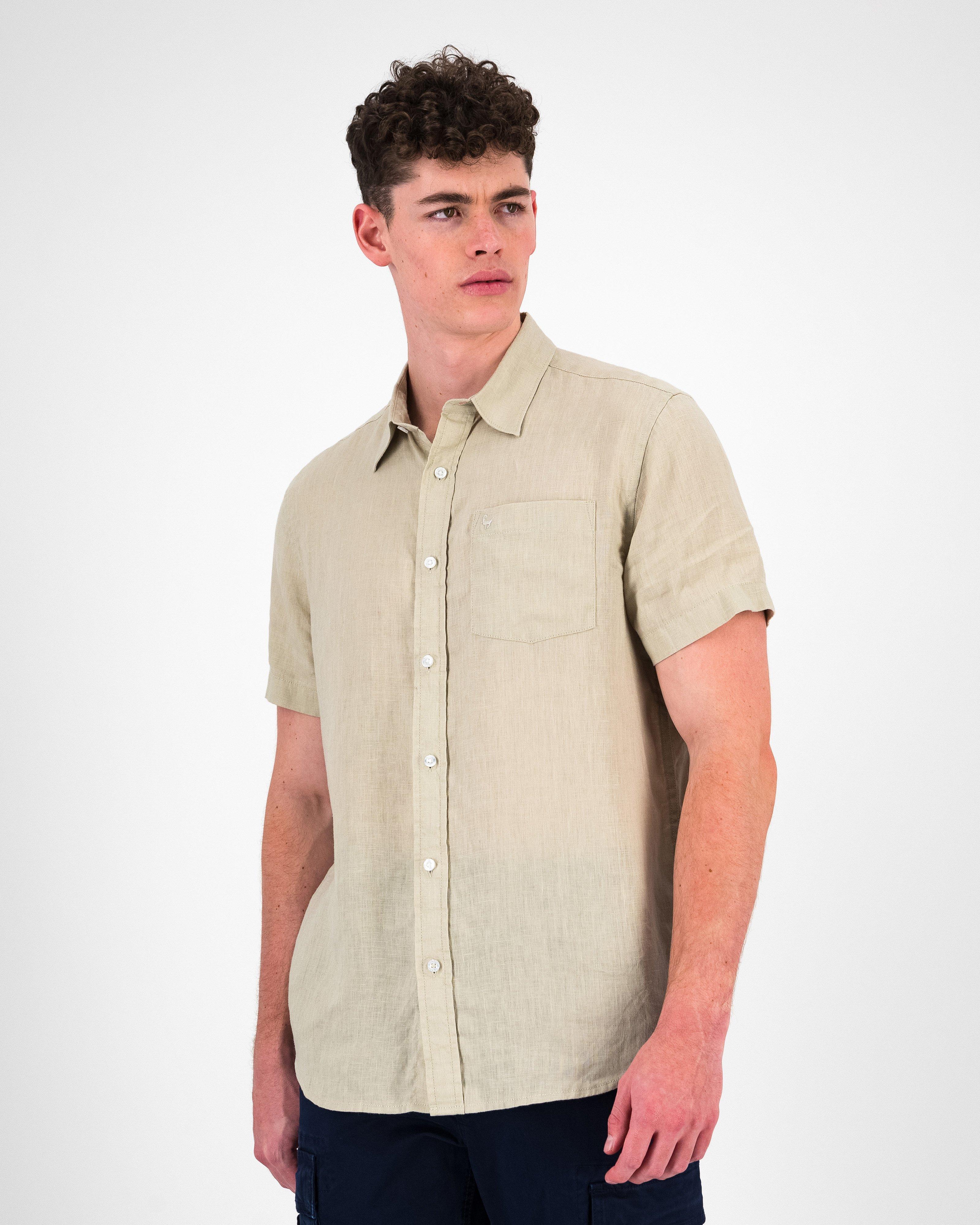 Men’s Lex Linen Shirt  -  Stone