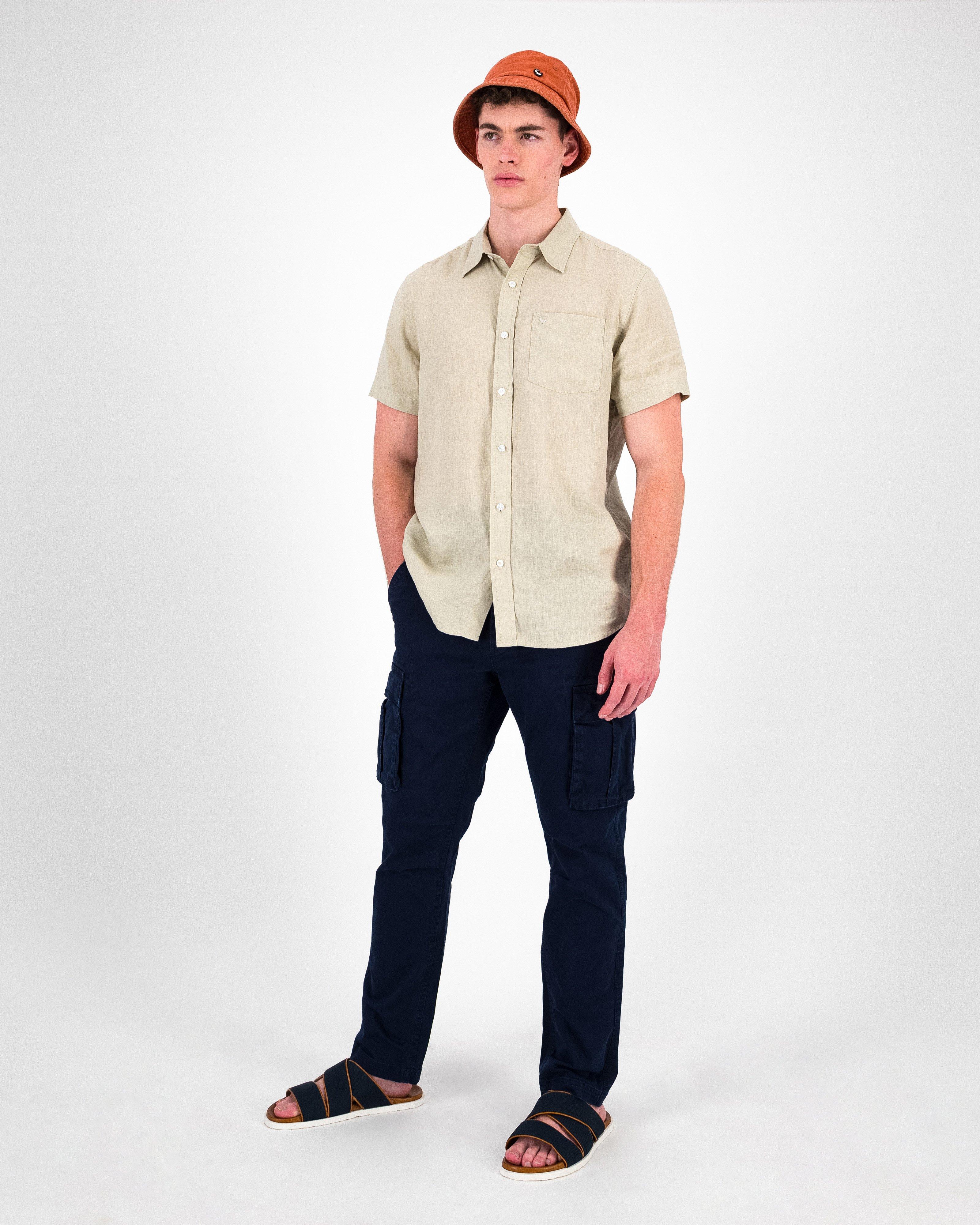 Men’s Lex Linen Shirt  -  Stone