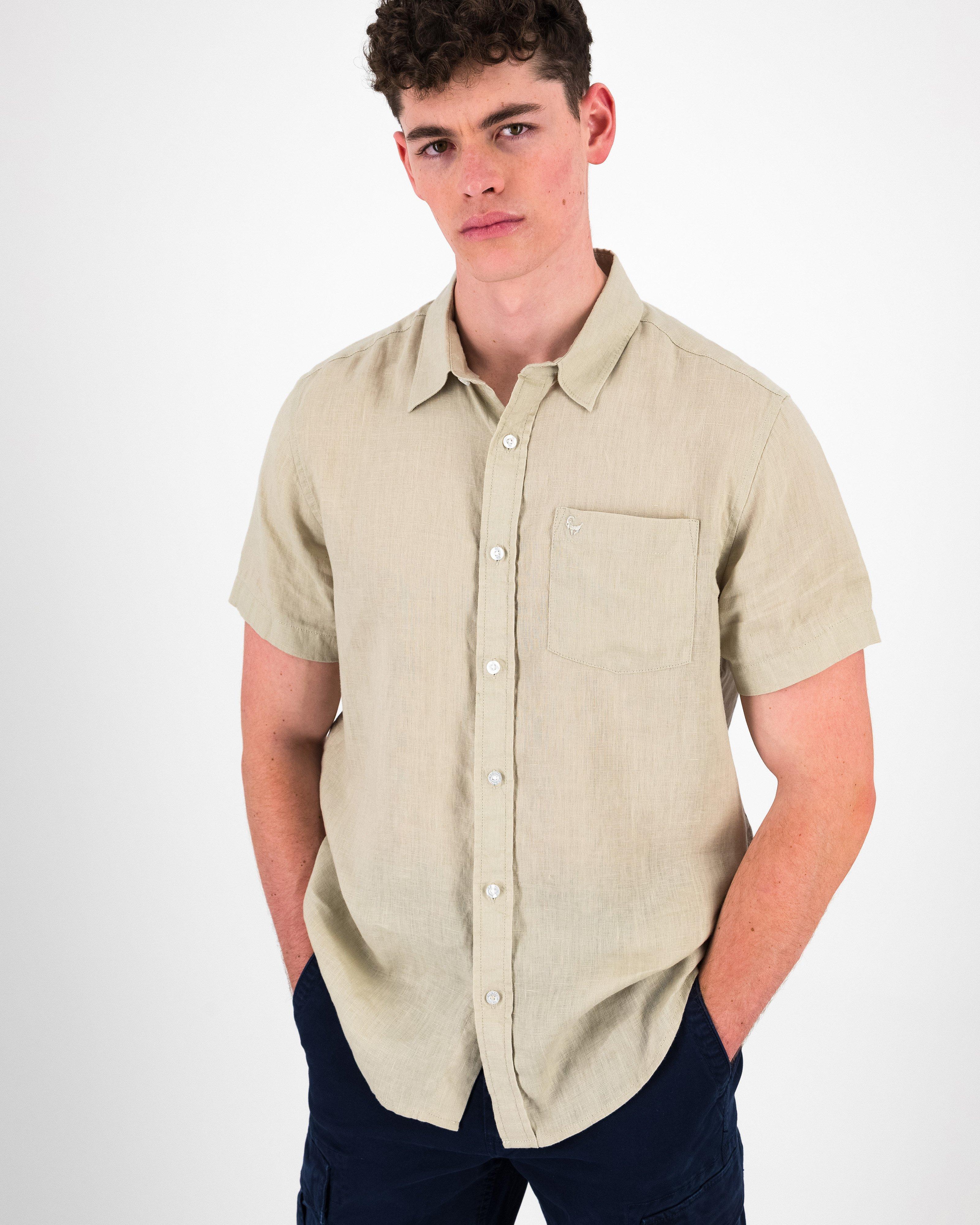 Men’s Lex Linen Shirt  -  Stone