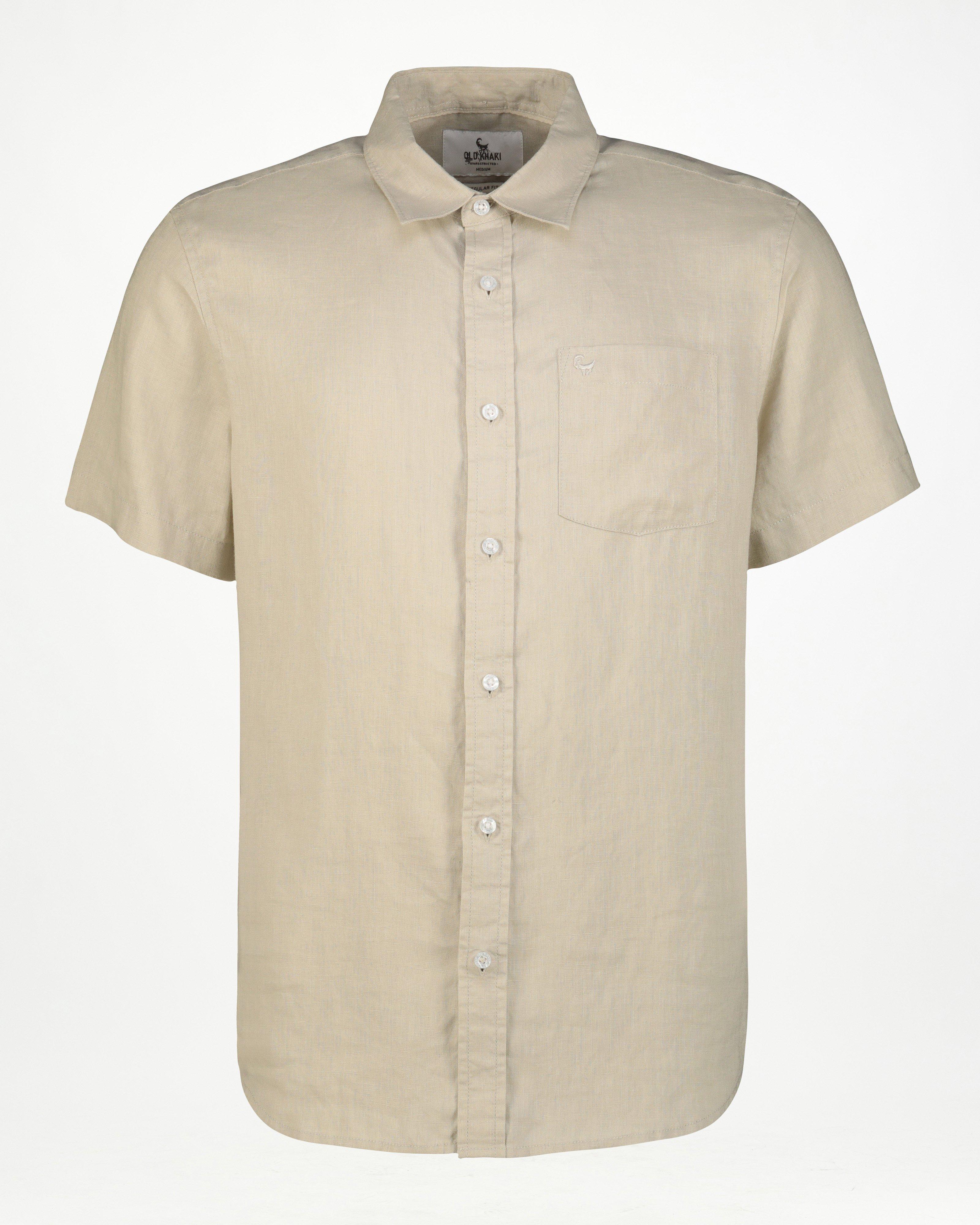 Men’s Lex Linen Shirt  -  Stone