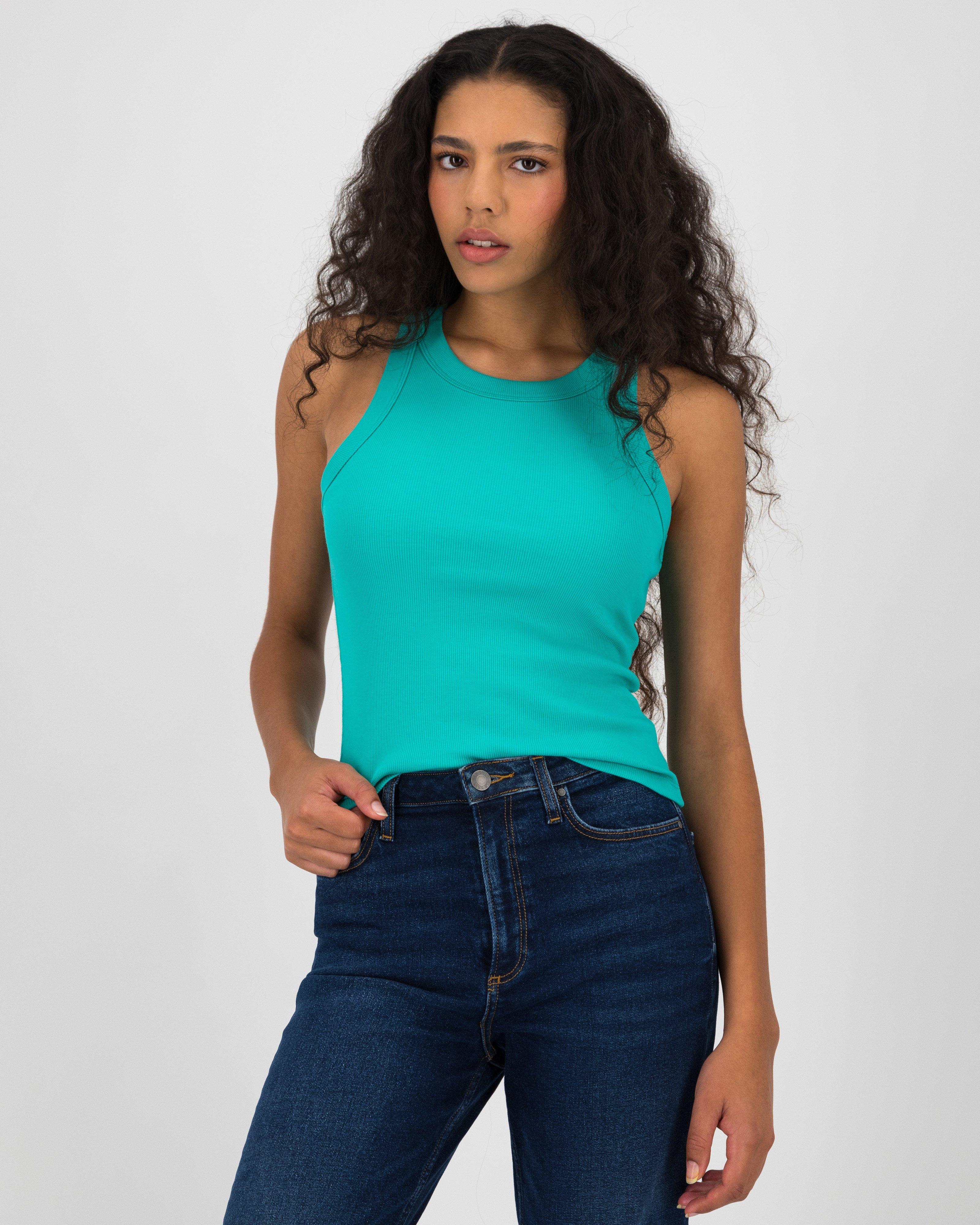 Women's Cara Ribbed Cami -  Green