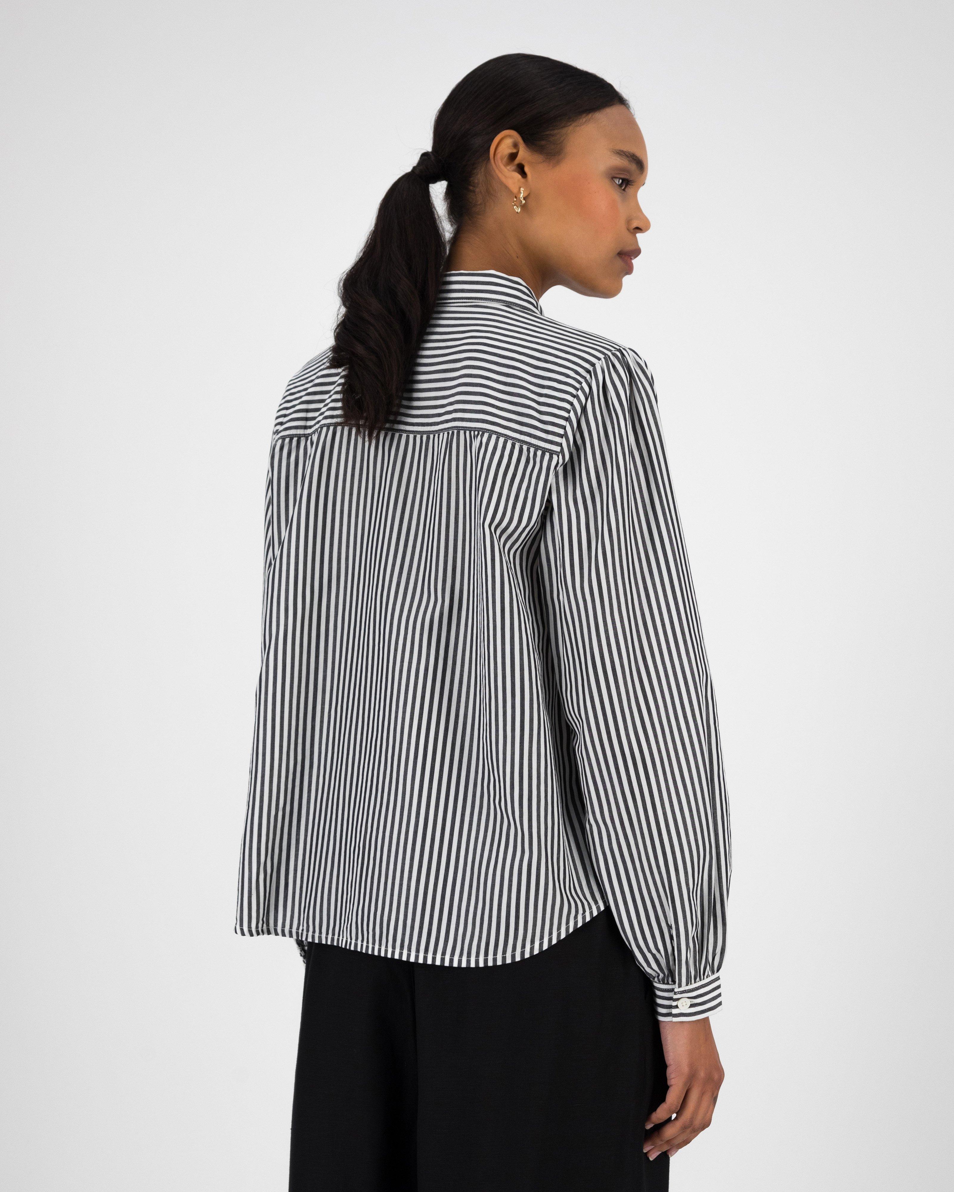 Women’s Myka Relaxed Fit Stripe Shirt  -  Black