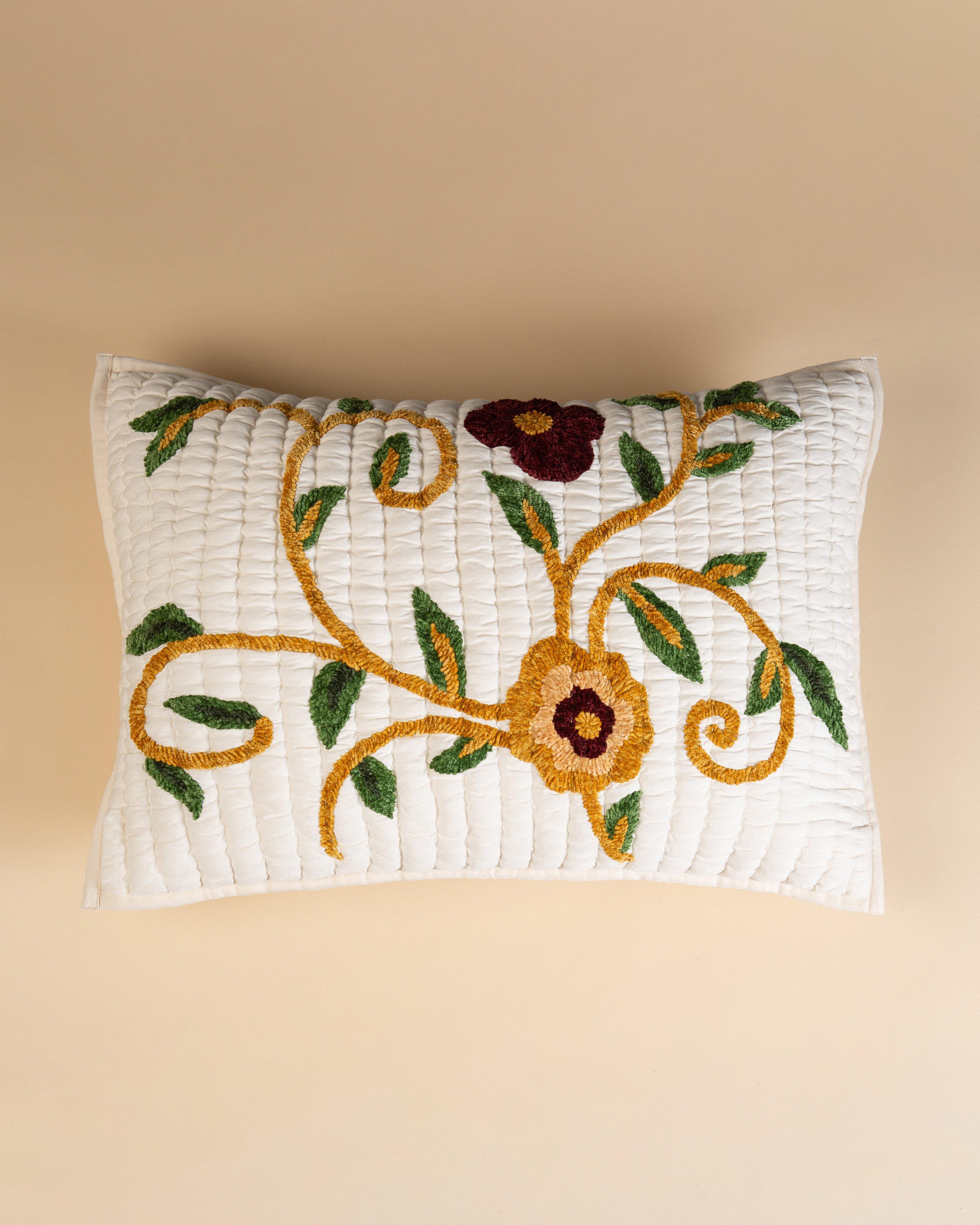 Alice Embroidered Sham -  Milk