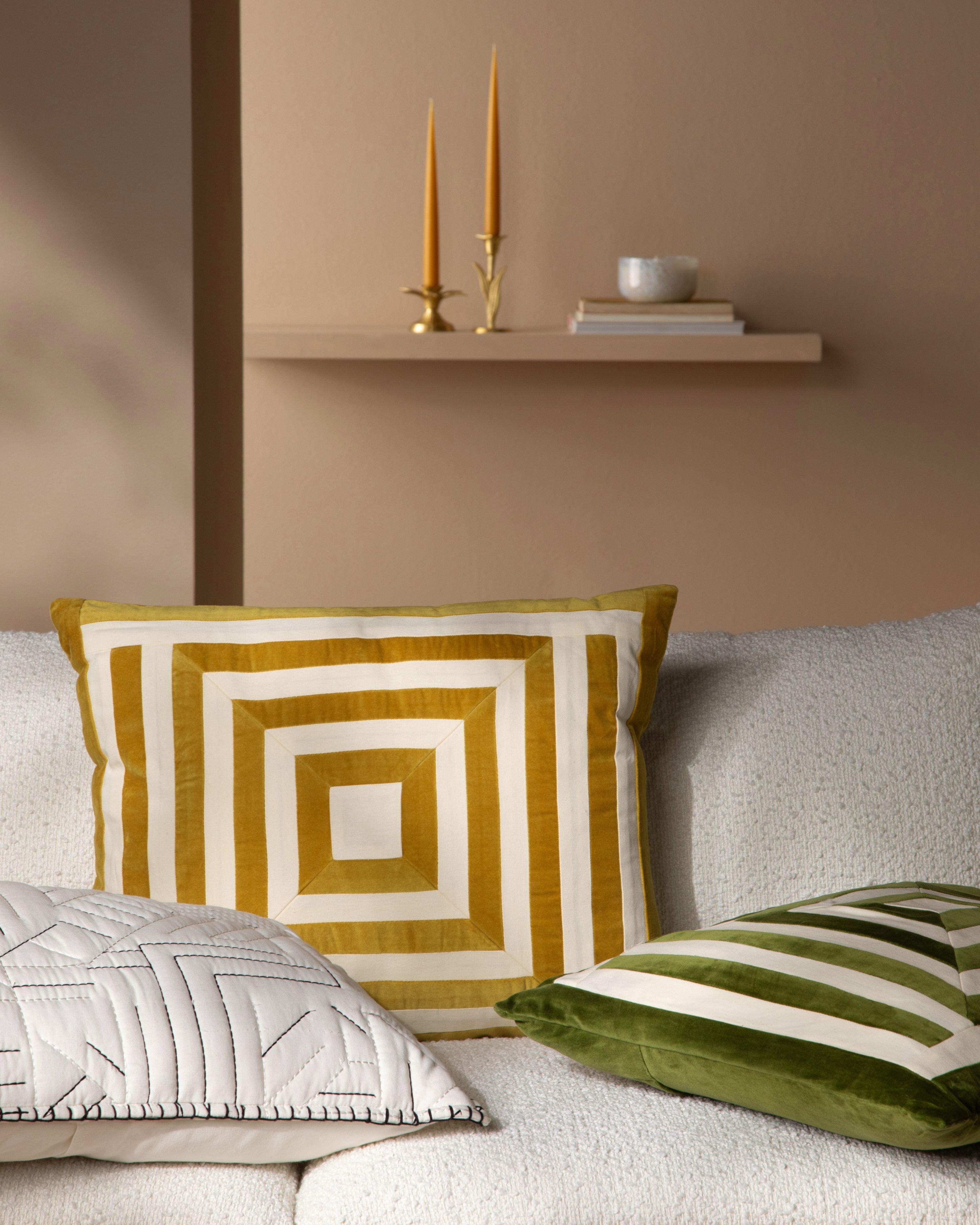 Mason Velvet Cushion -  Ochre