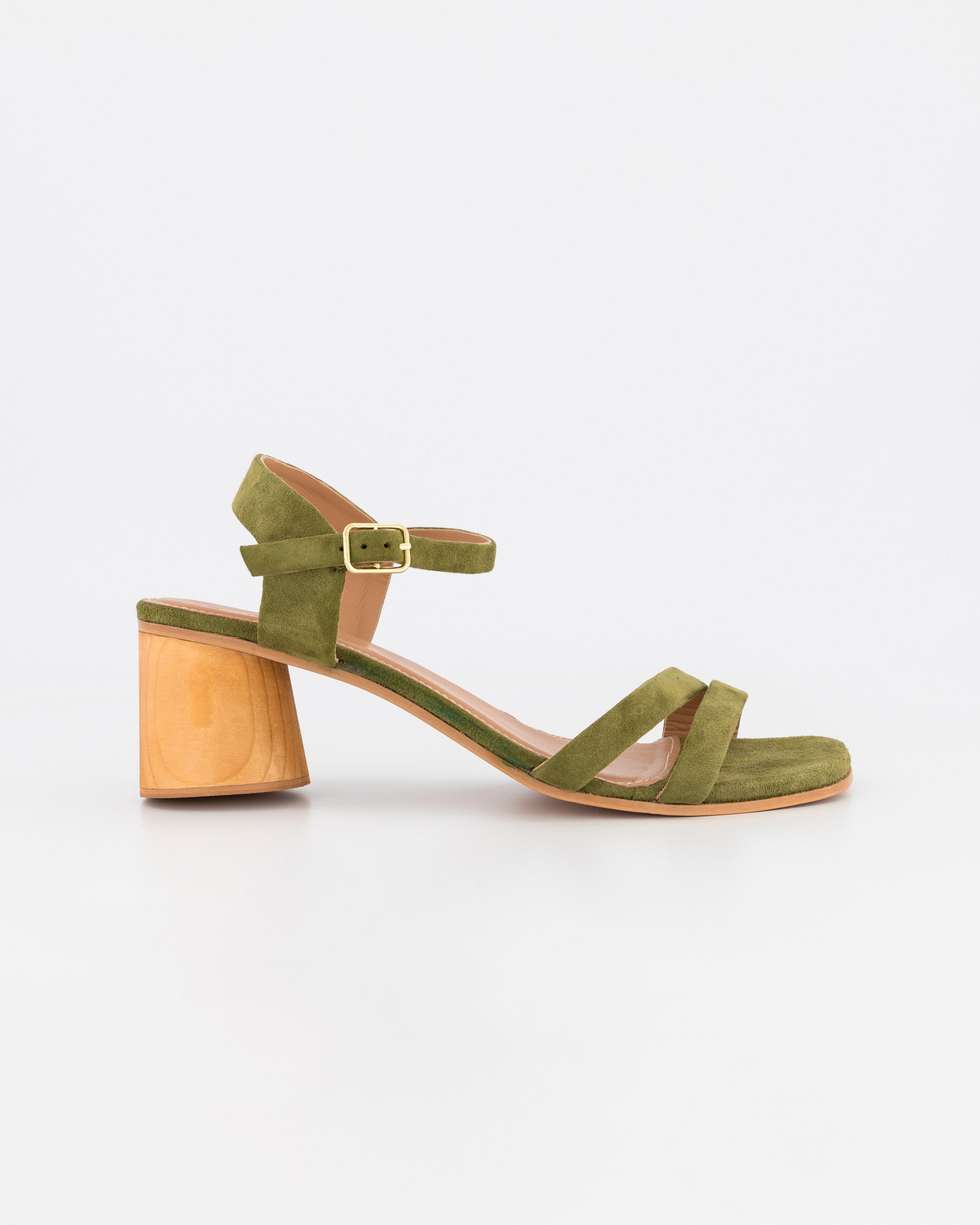 Women’s Freja Suede Leather Heel  -  Light Olive
