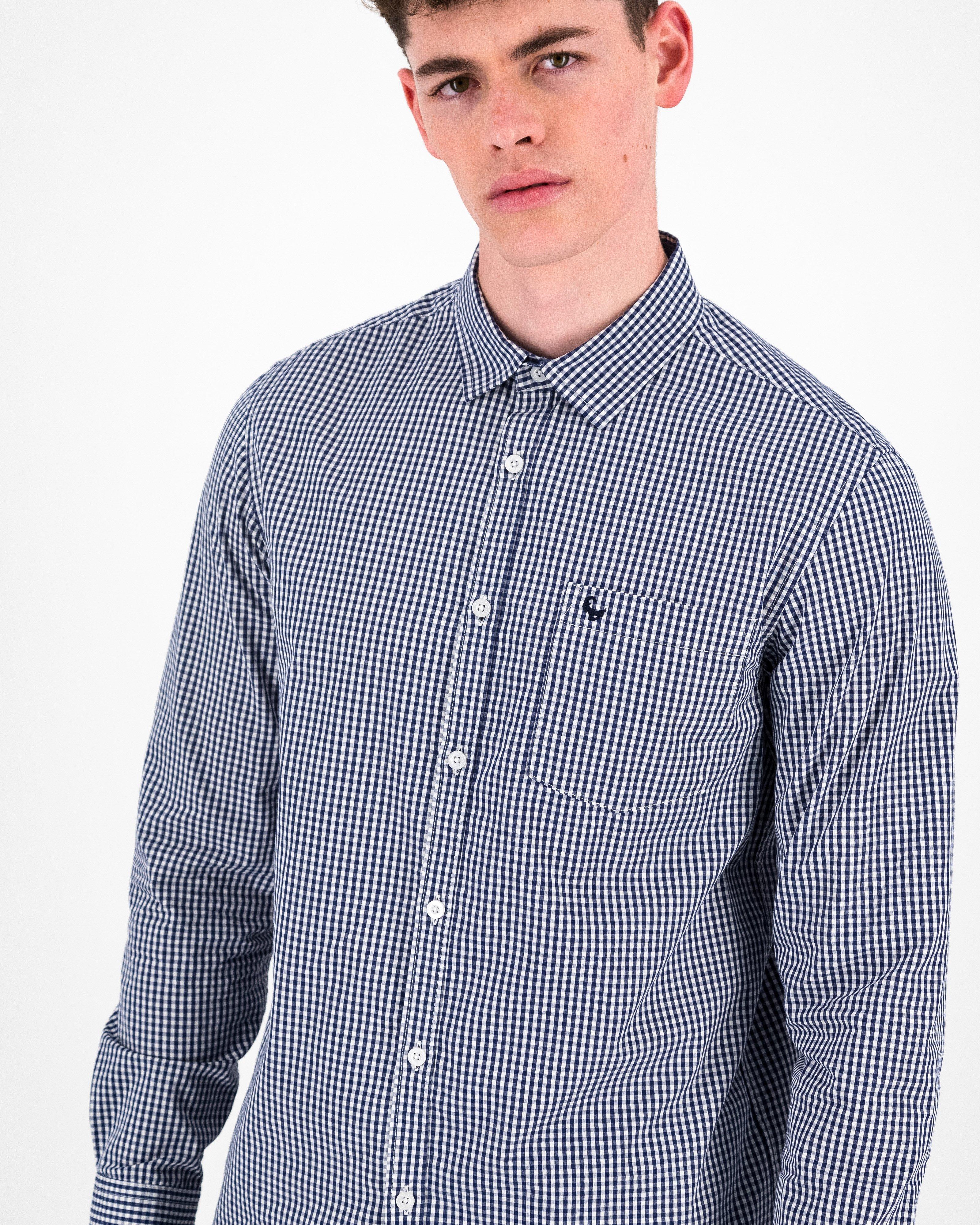 Men’s Cody Gingham Shirt  -  Navy