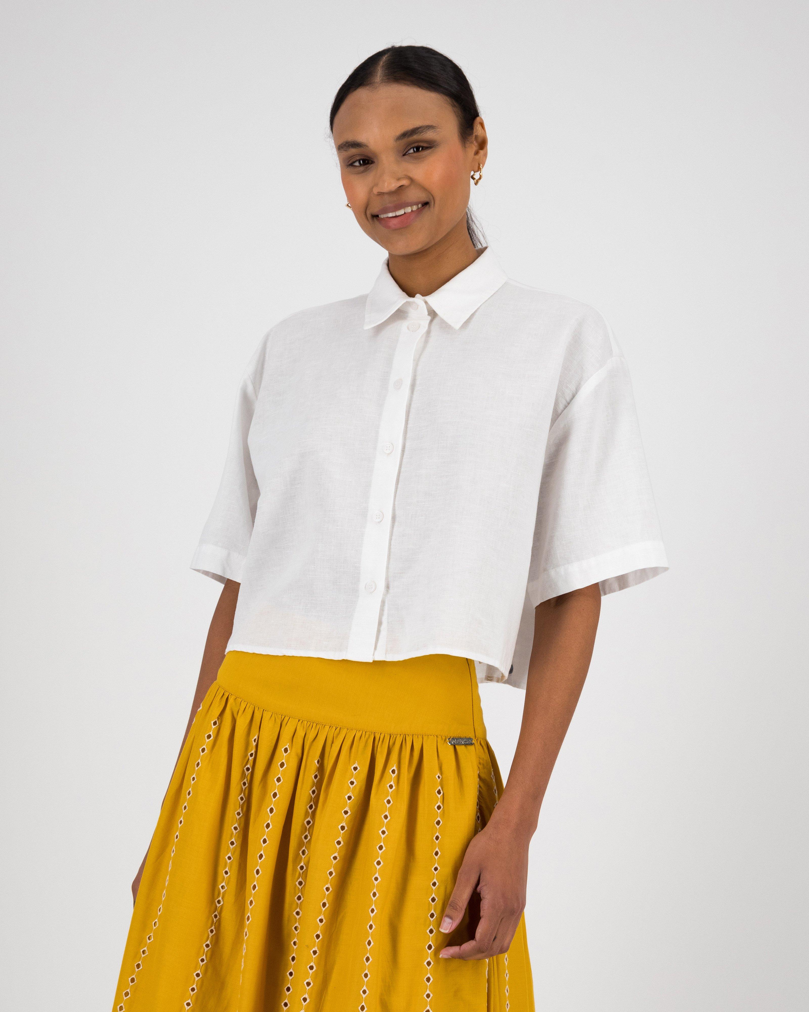 Women’s Kai Cropped Shirt  -  White