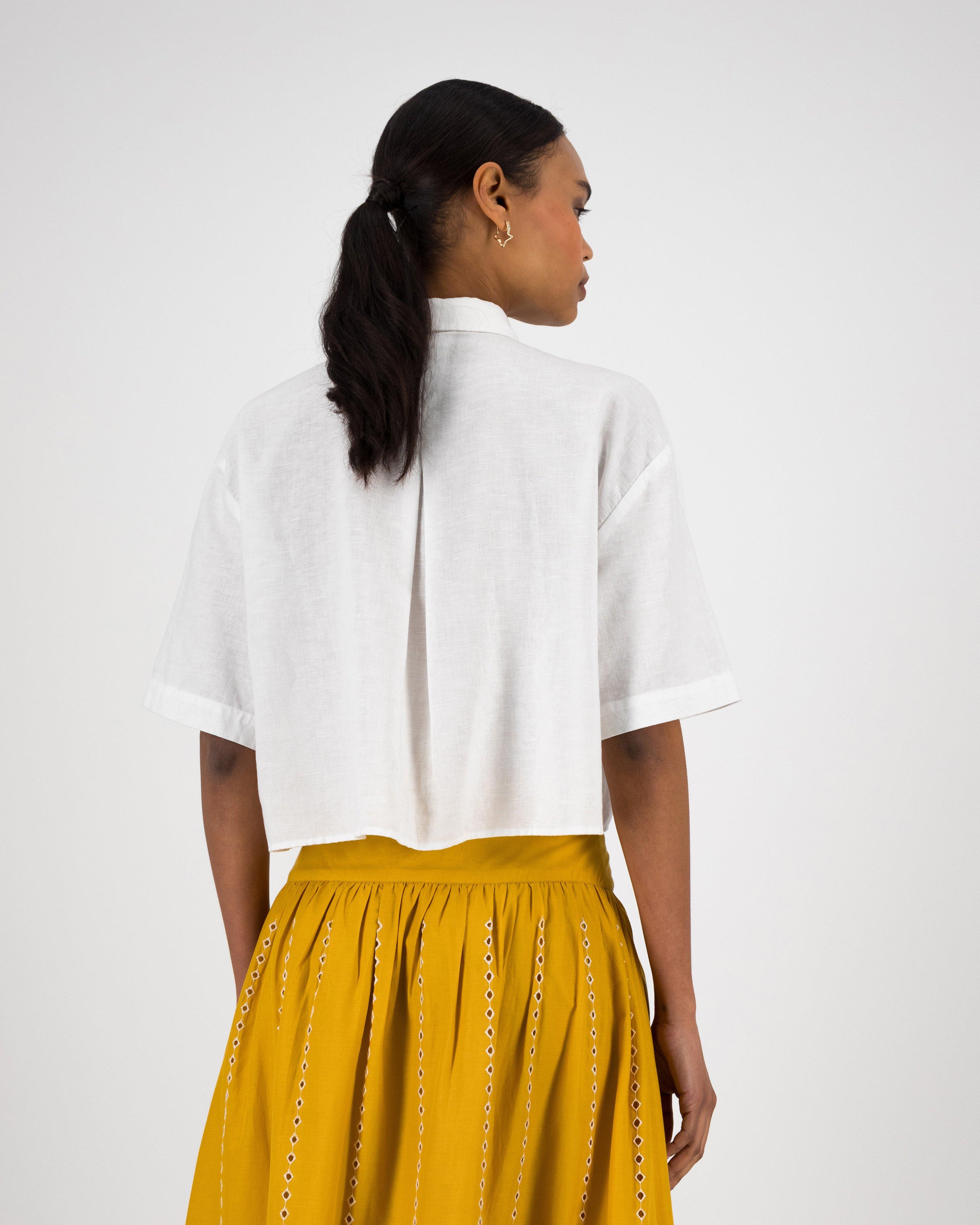 Women’s Kai Cropped Shirt  -  White