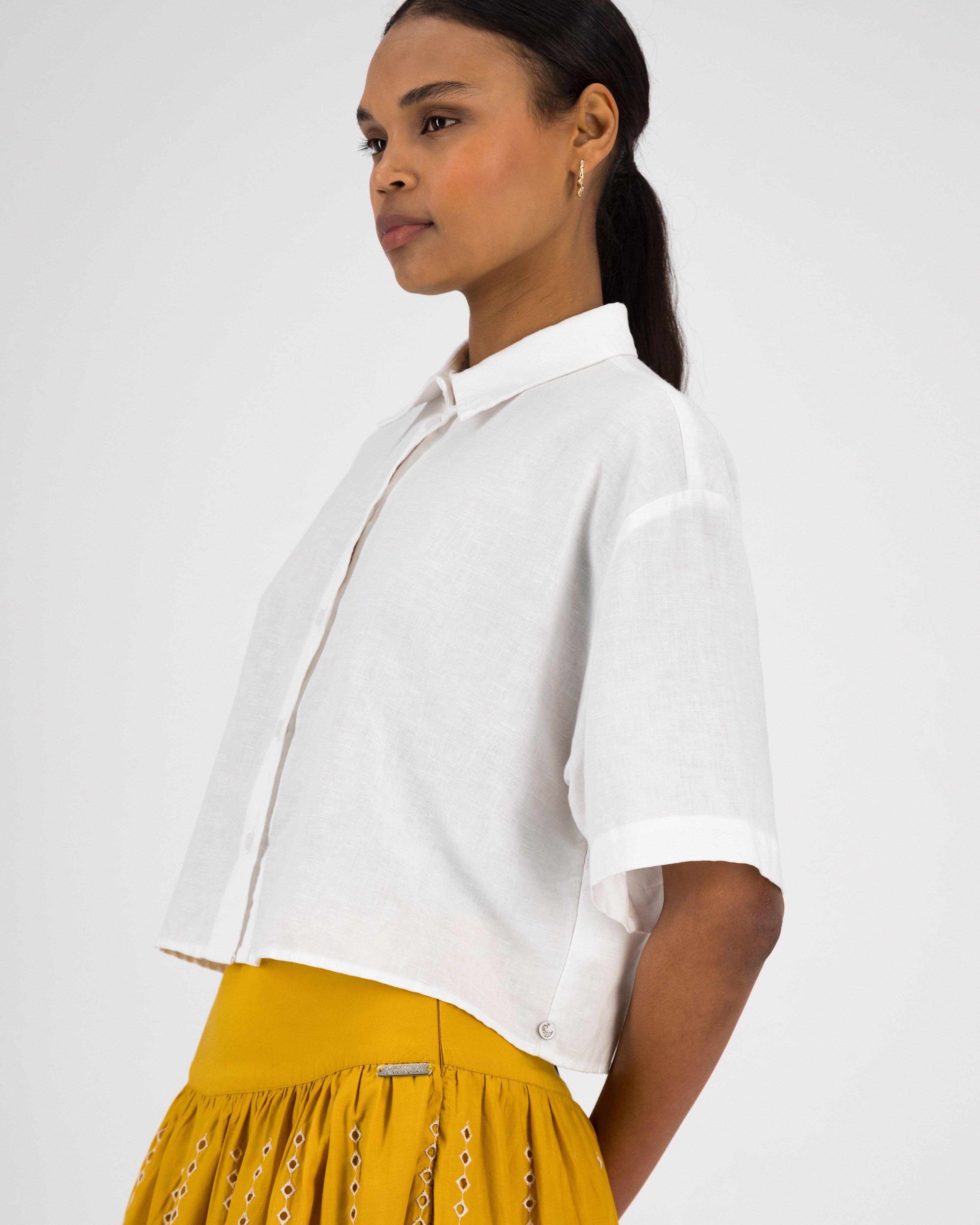 Women’s Kai Cropped Shirt  -  White