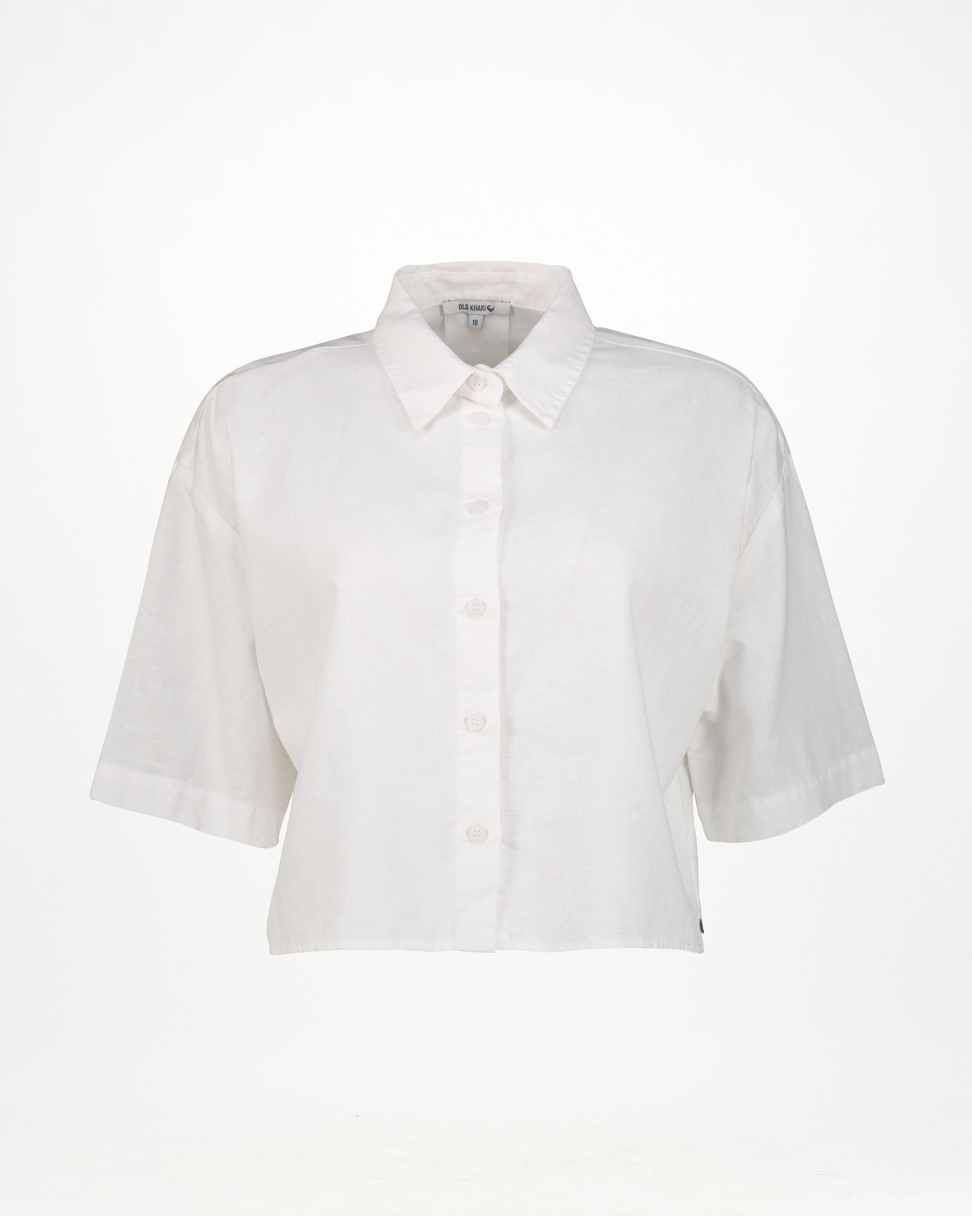 Women’s Kai Cropped Shirt  -  White