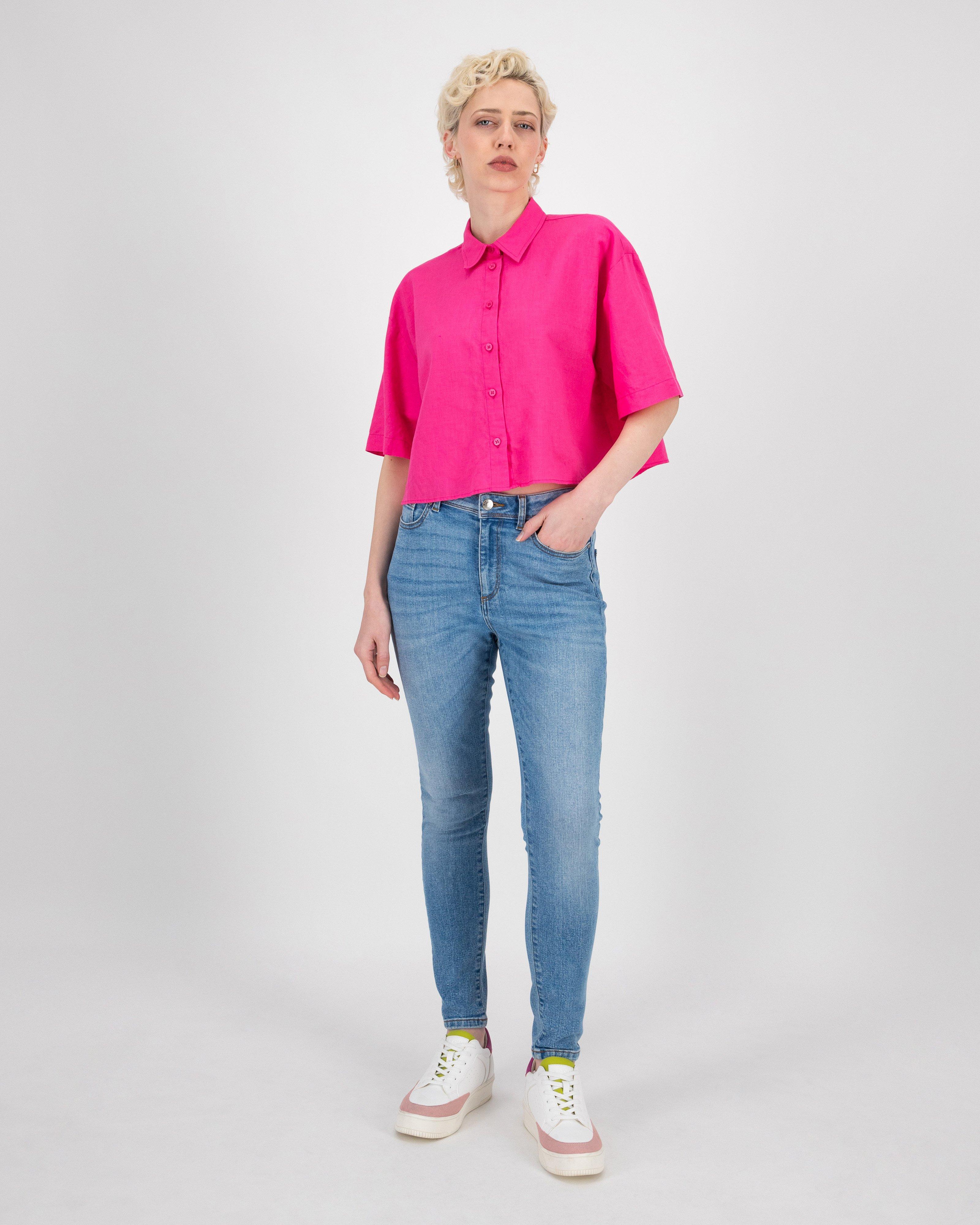 Women’s Kai Cropped Shirt  -  Pink