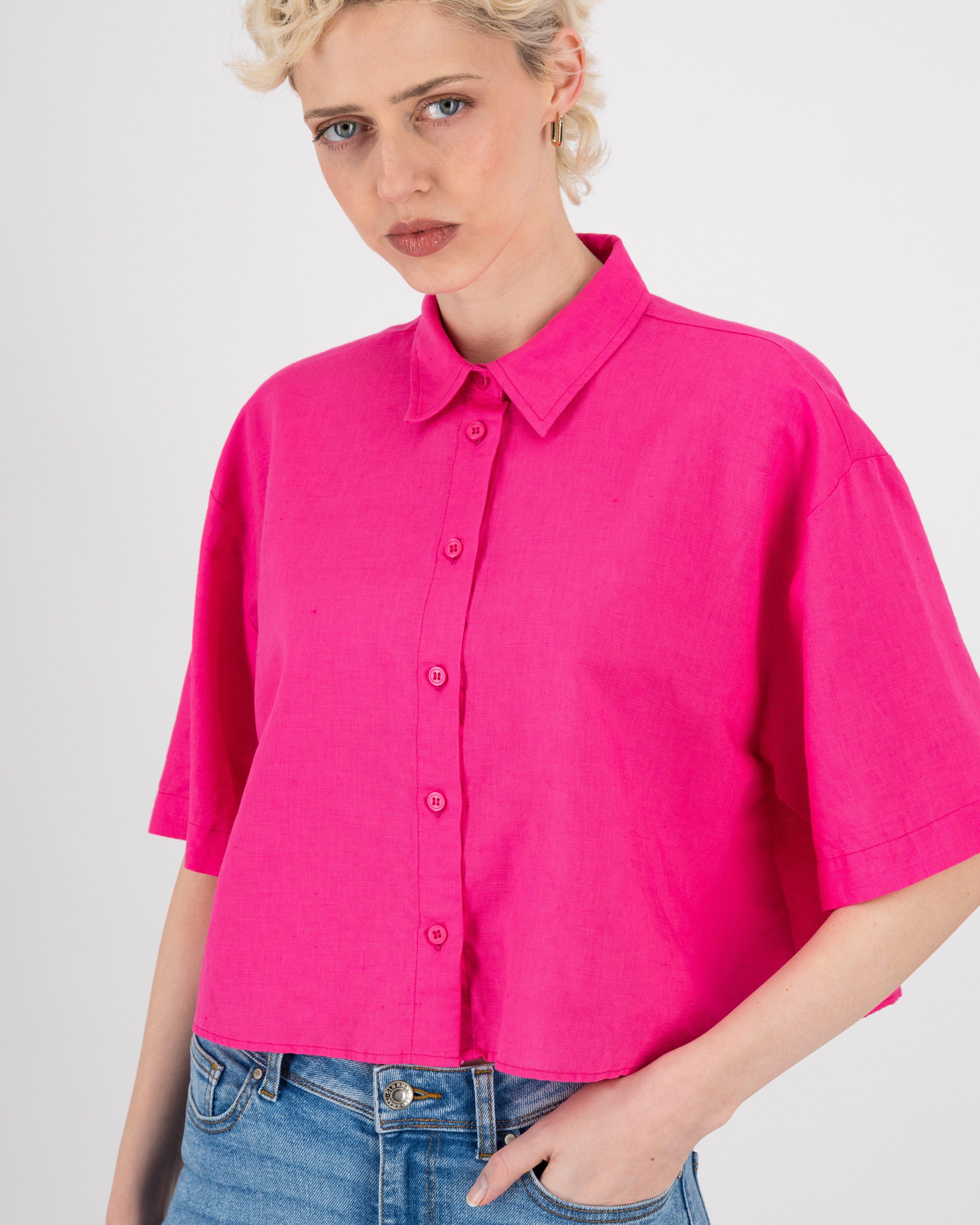 Women’s Kai Cropped Shirt  -  Pink