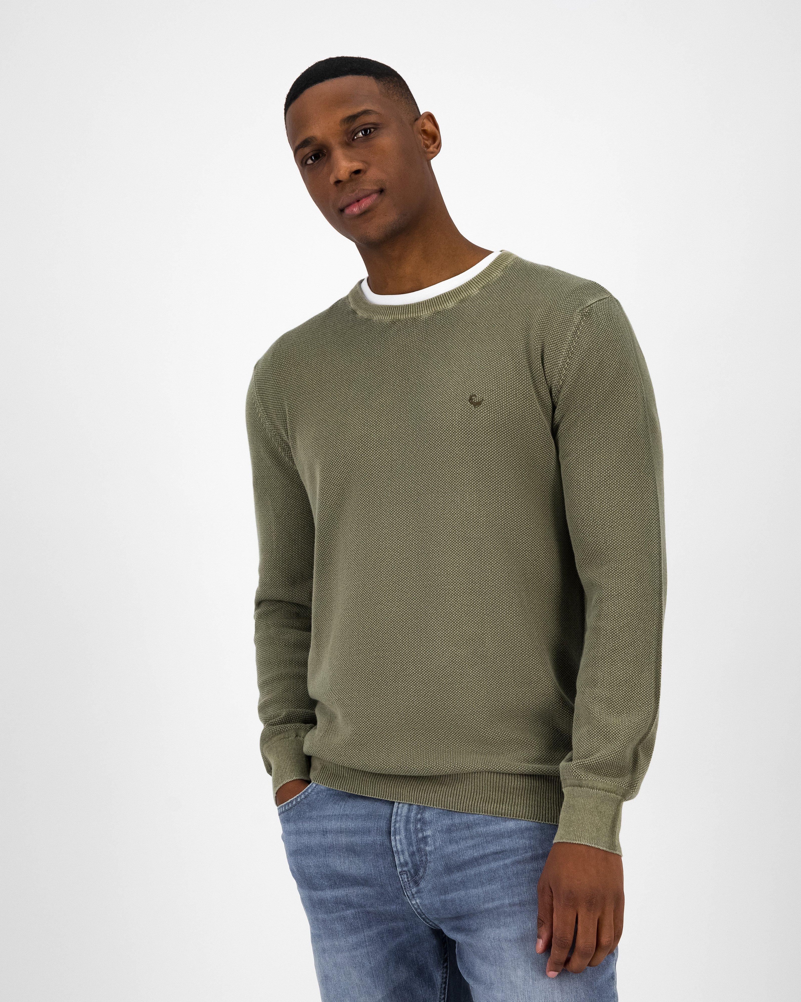 Men’s Blake Overdyed Pique Knit -  Olive