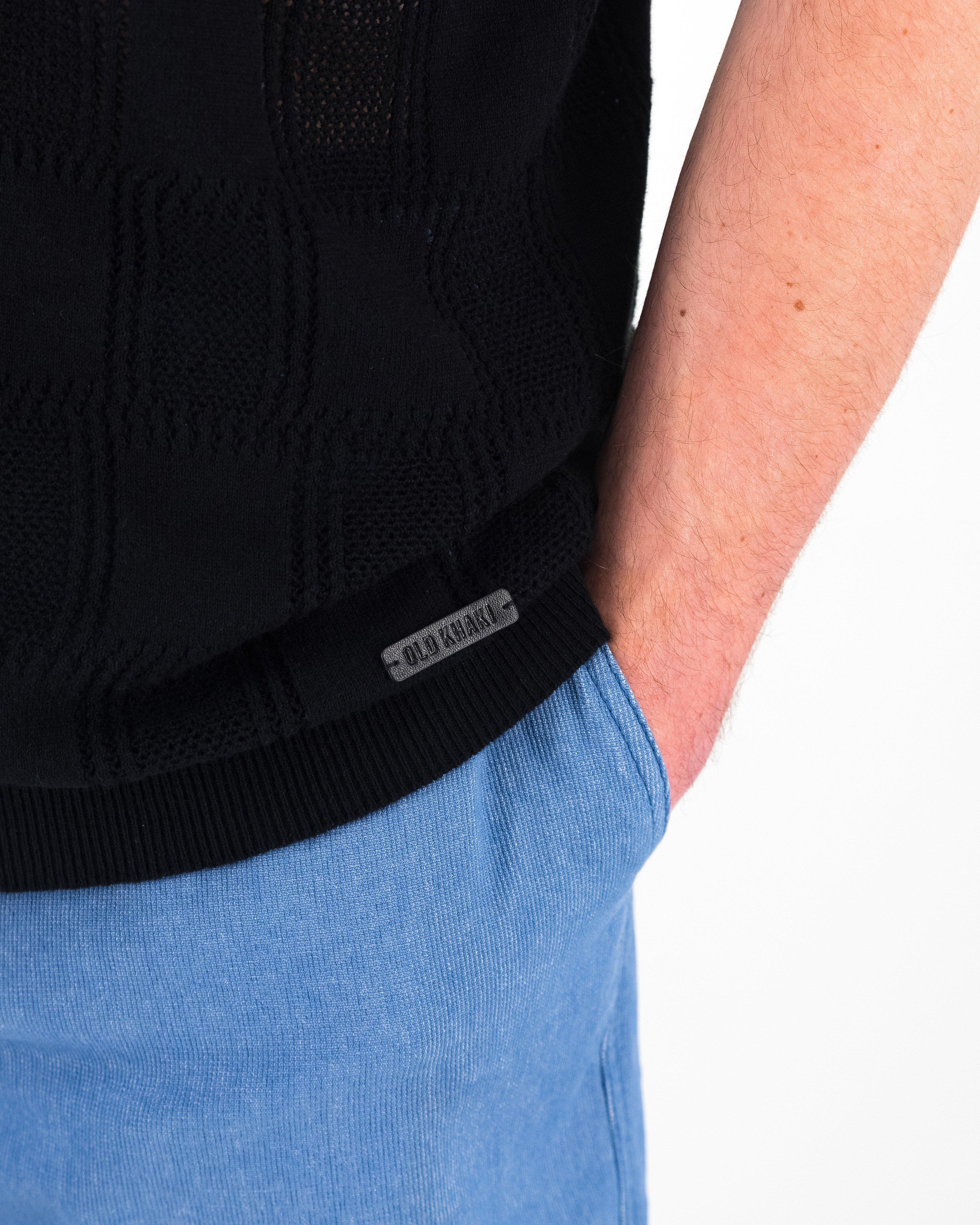  Men’s Indie Collared Knit  -  Black