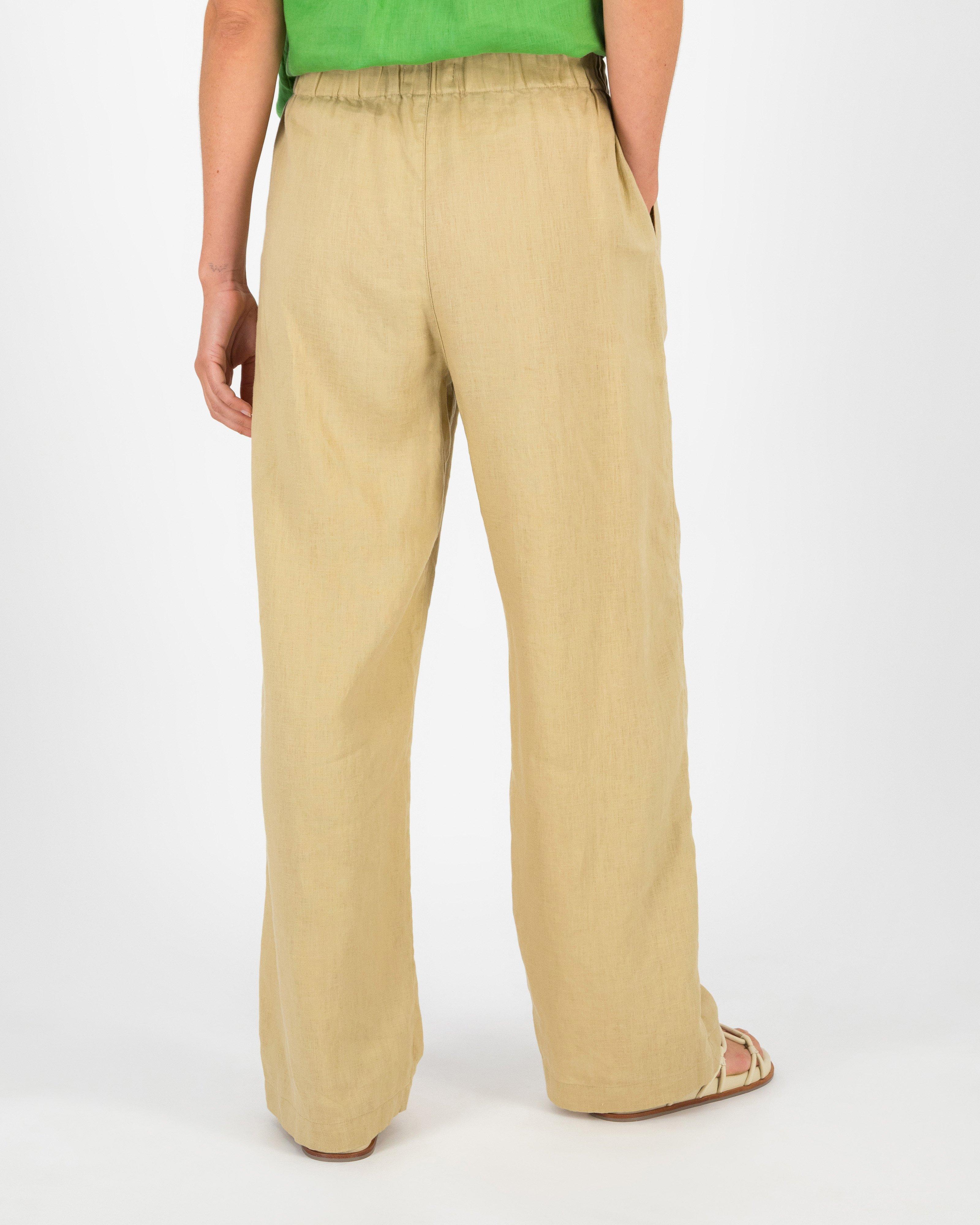 Rare Earth Women’s Caleb Linen Straightleg Pants -  Taupe