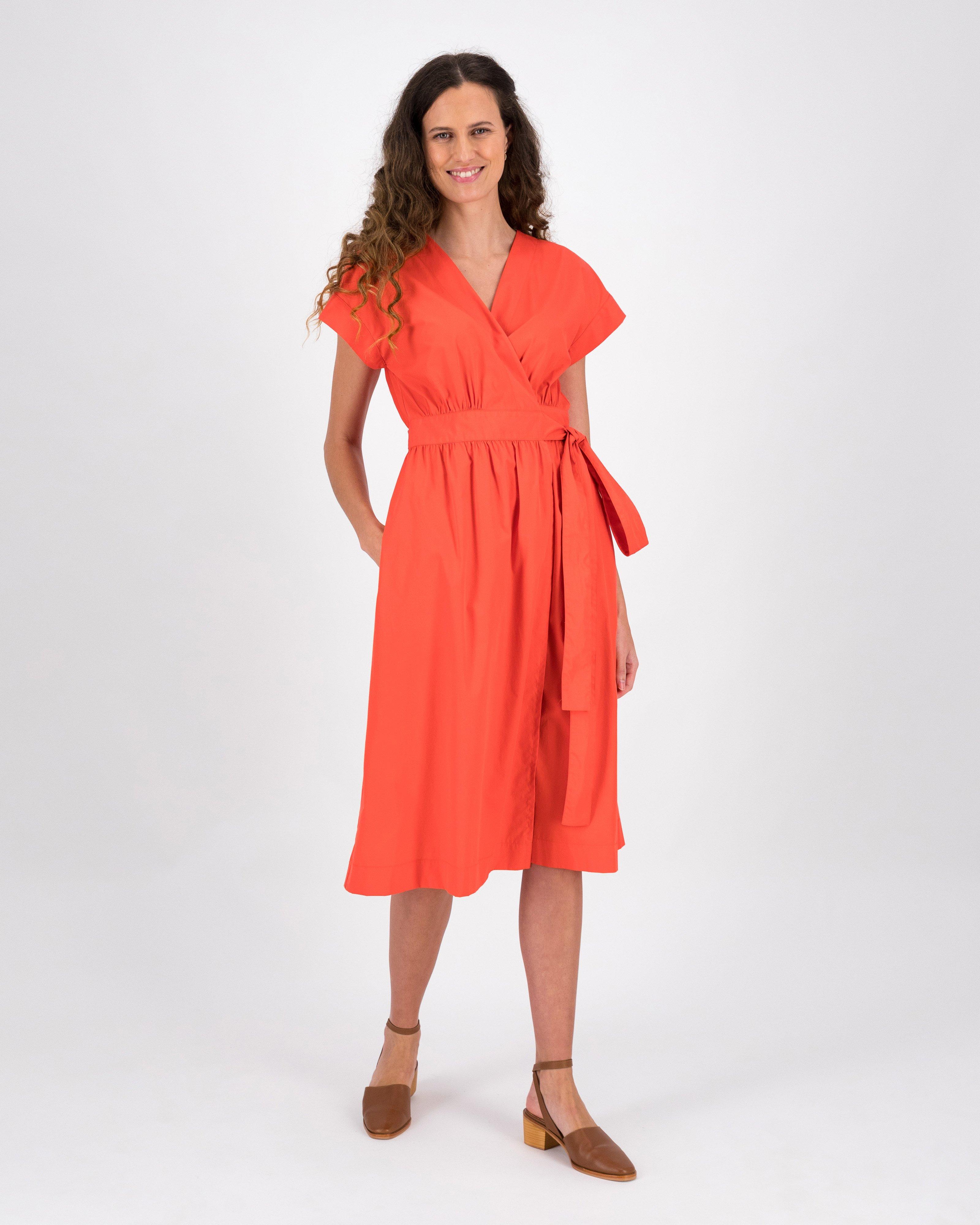 Rare Earth Women’s Morgan Wrap Dress -  Coral