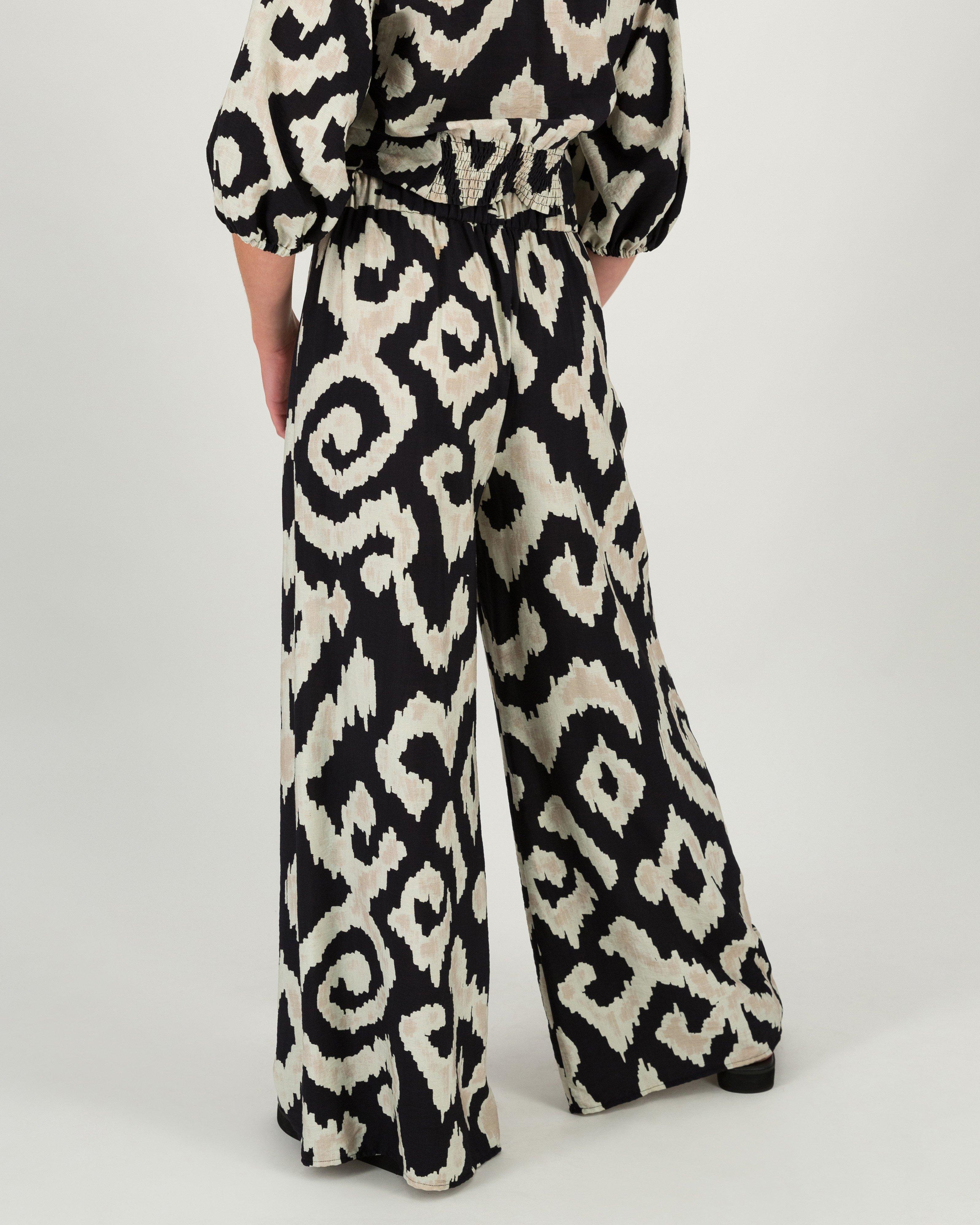 Women’s Sonya Printed Pants  -  Black