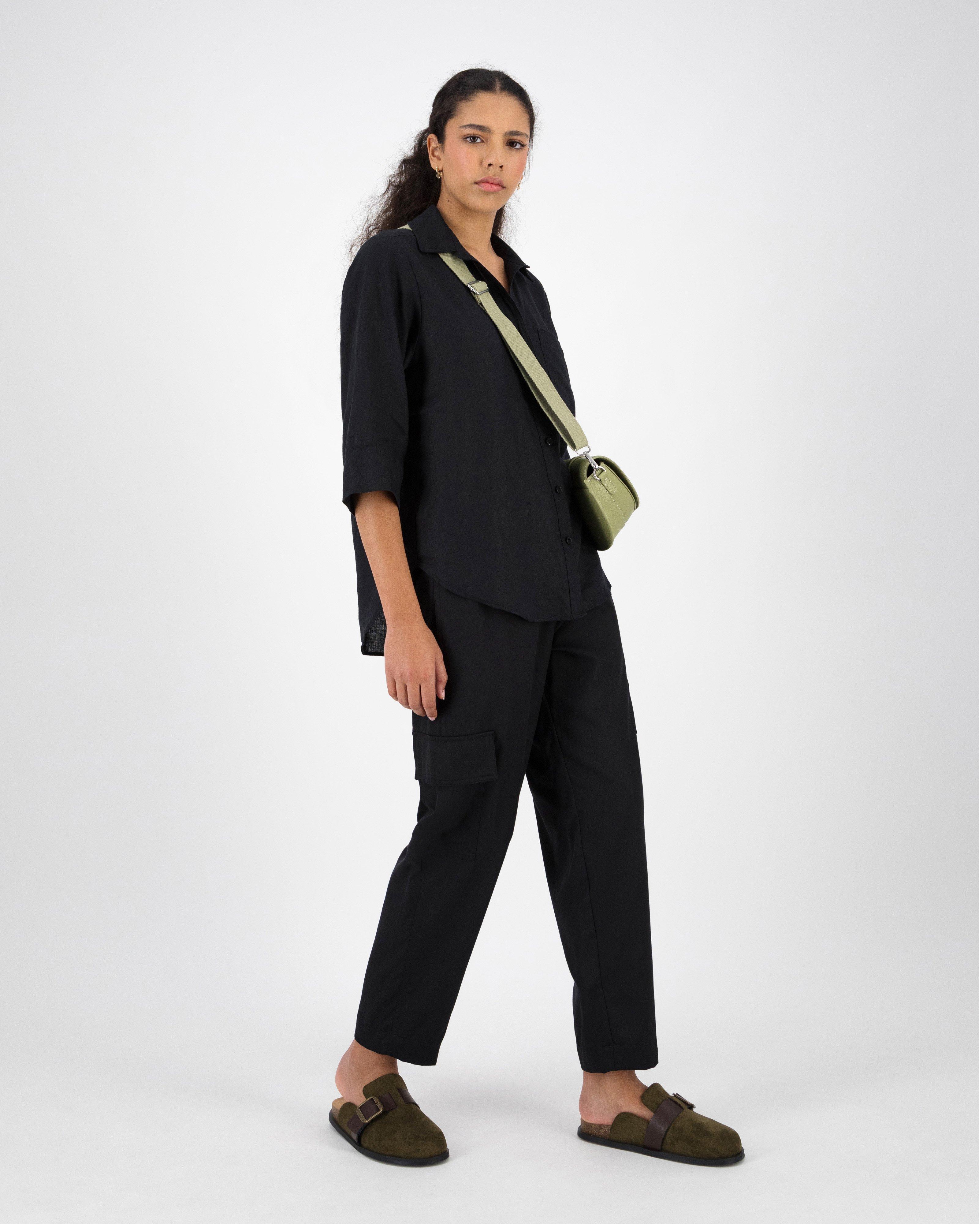 Women’s Millie Linen Shirt  -  Black