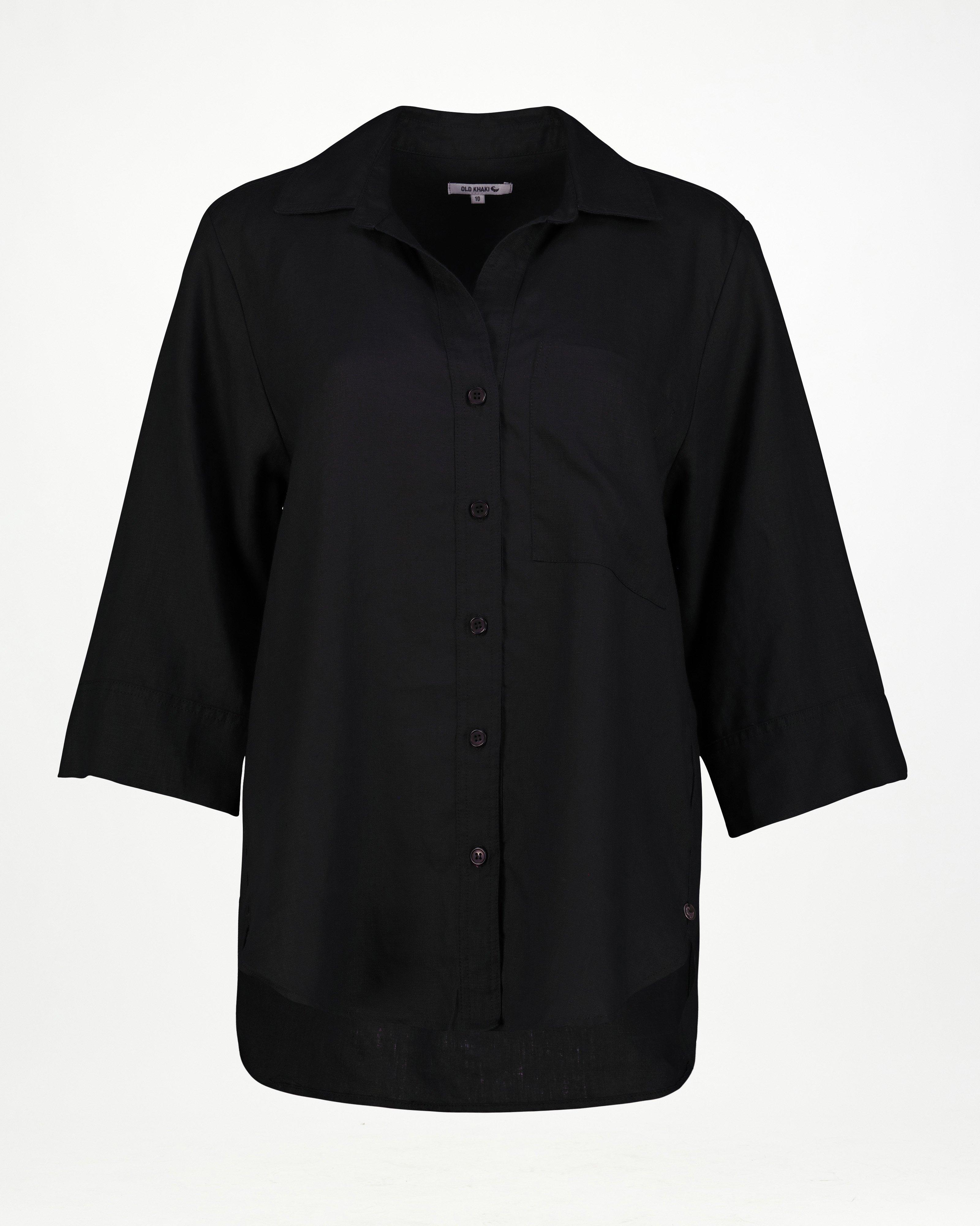 Women’s Millie Linen Shirt  -  Black