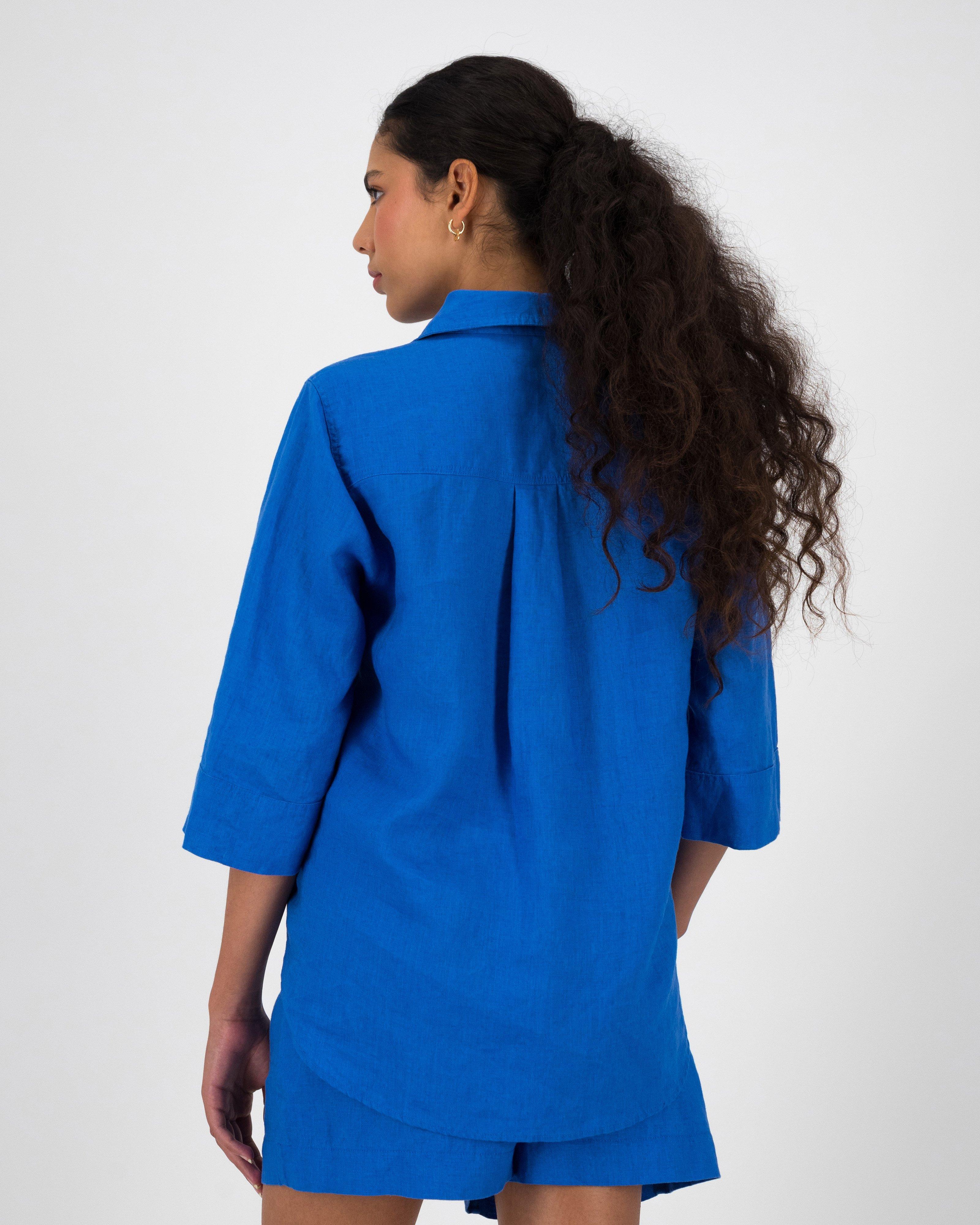 Women’s Millie Linen Shirt  -  Blue