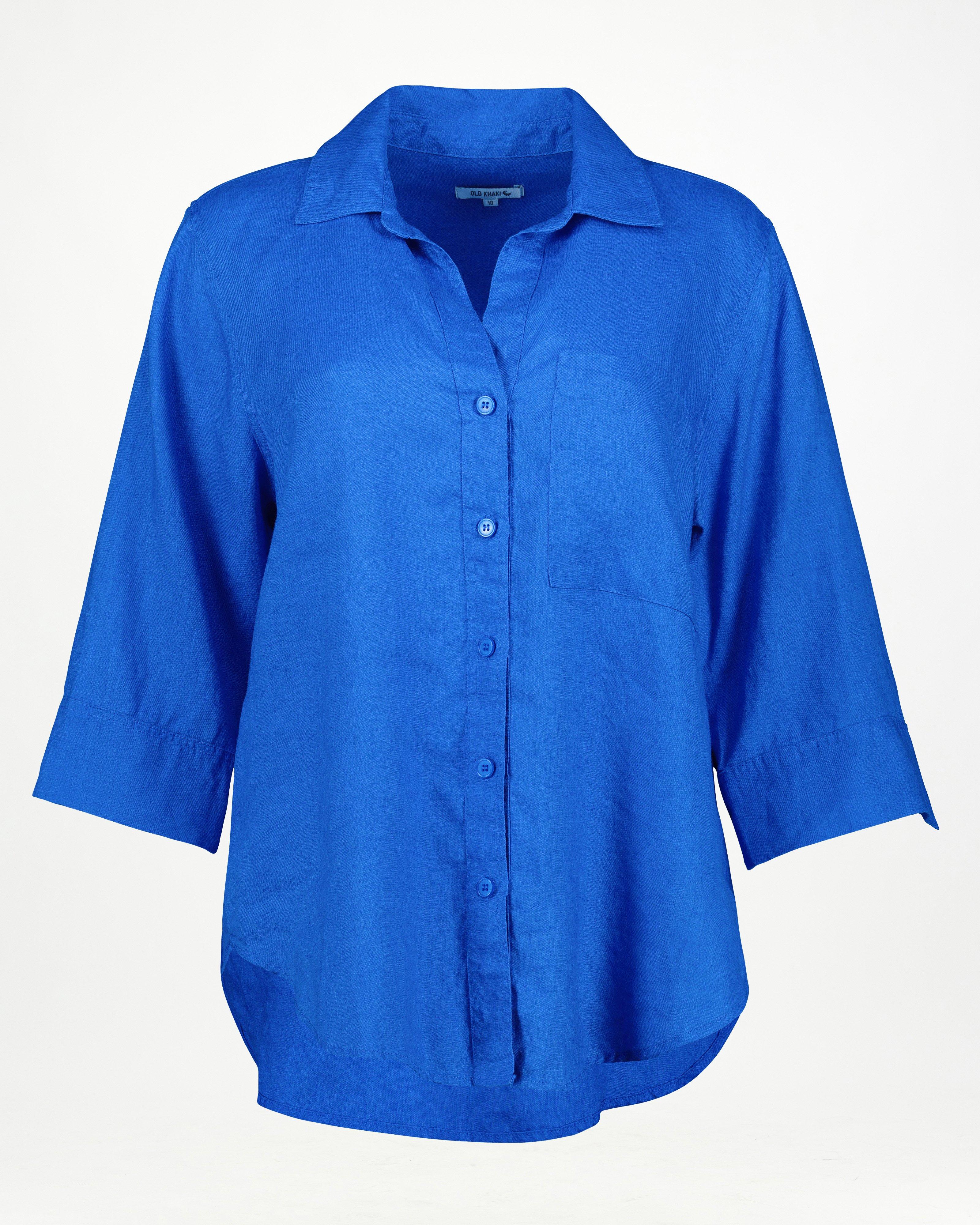 Women’s Millie Linen Shirt  -  Blue