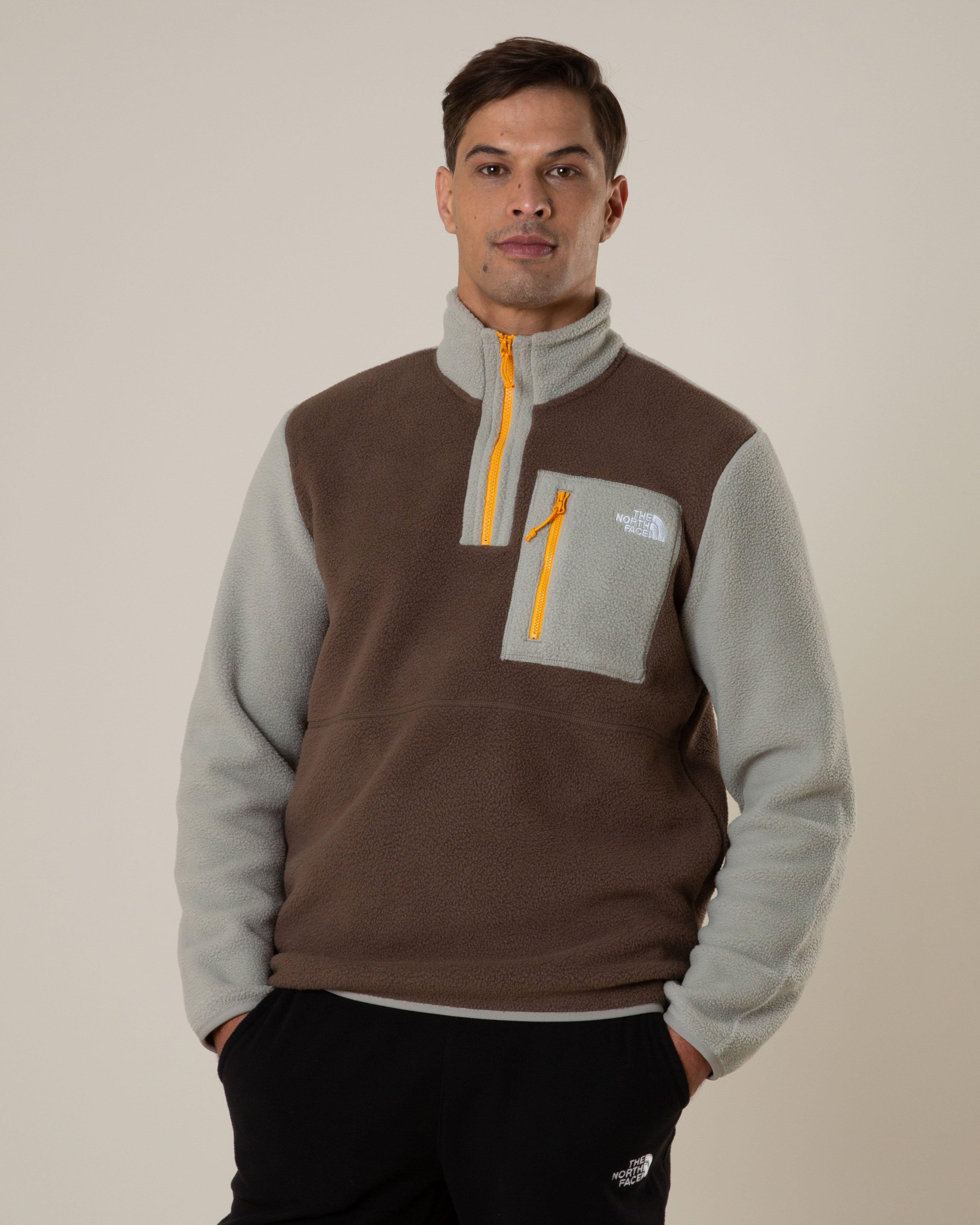 The North Face Men's Yumiori 1/4 Zip Fleece Jacket -  Brown