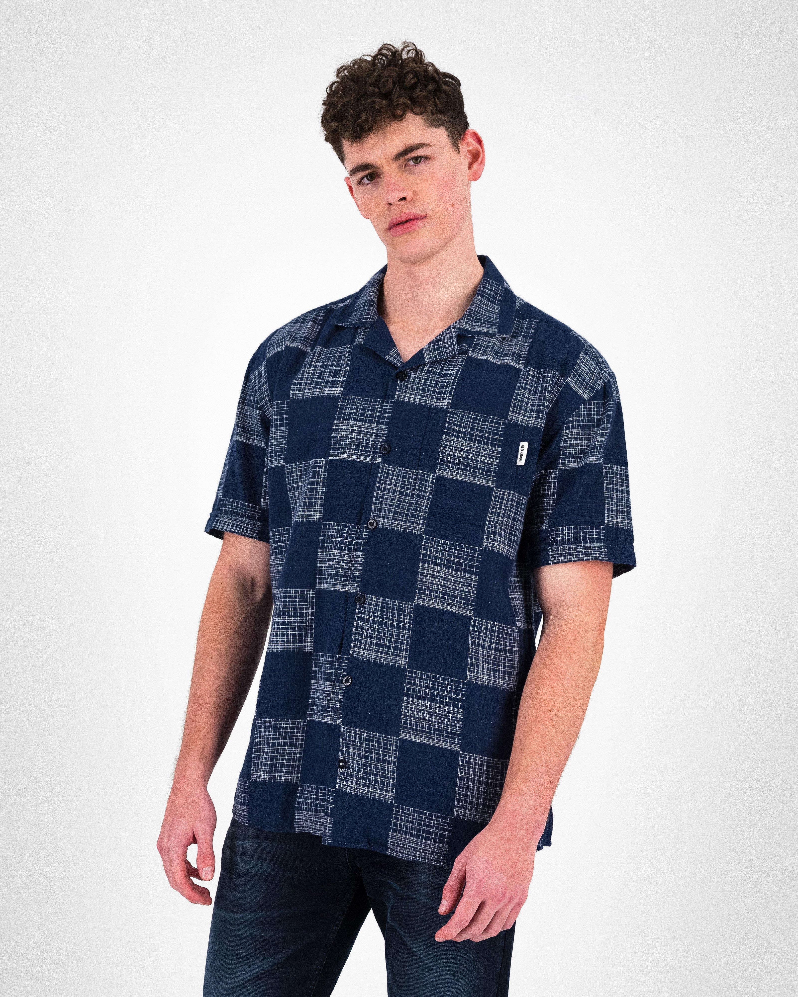 Men’s Maddy Double Base Check Shirt  -  Navy