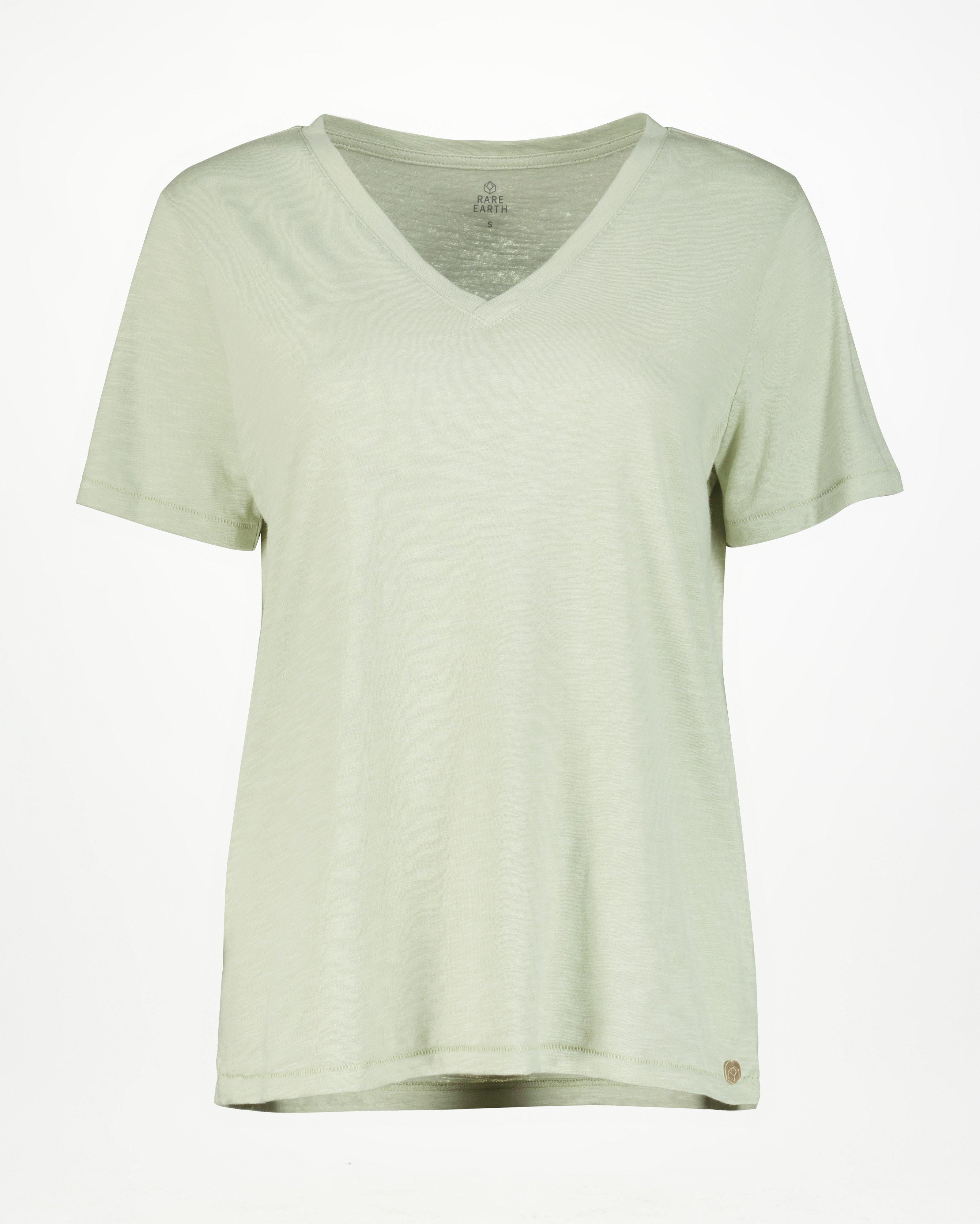 Rare Earth Women’s Vygie V-neck T-shirt -  Sage