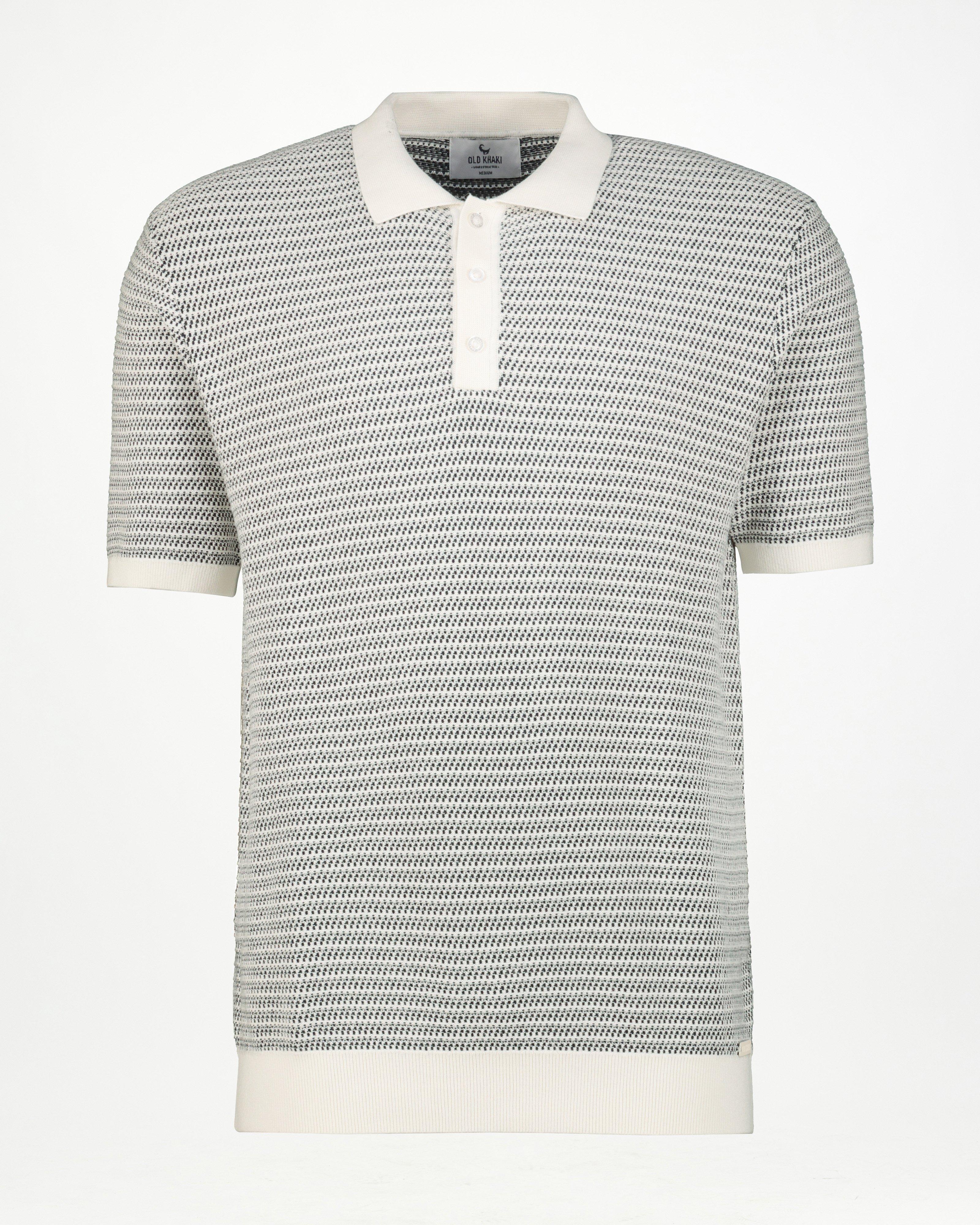 Men’s Theo Knitted Stripe Golfer  -  Navy