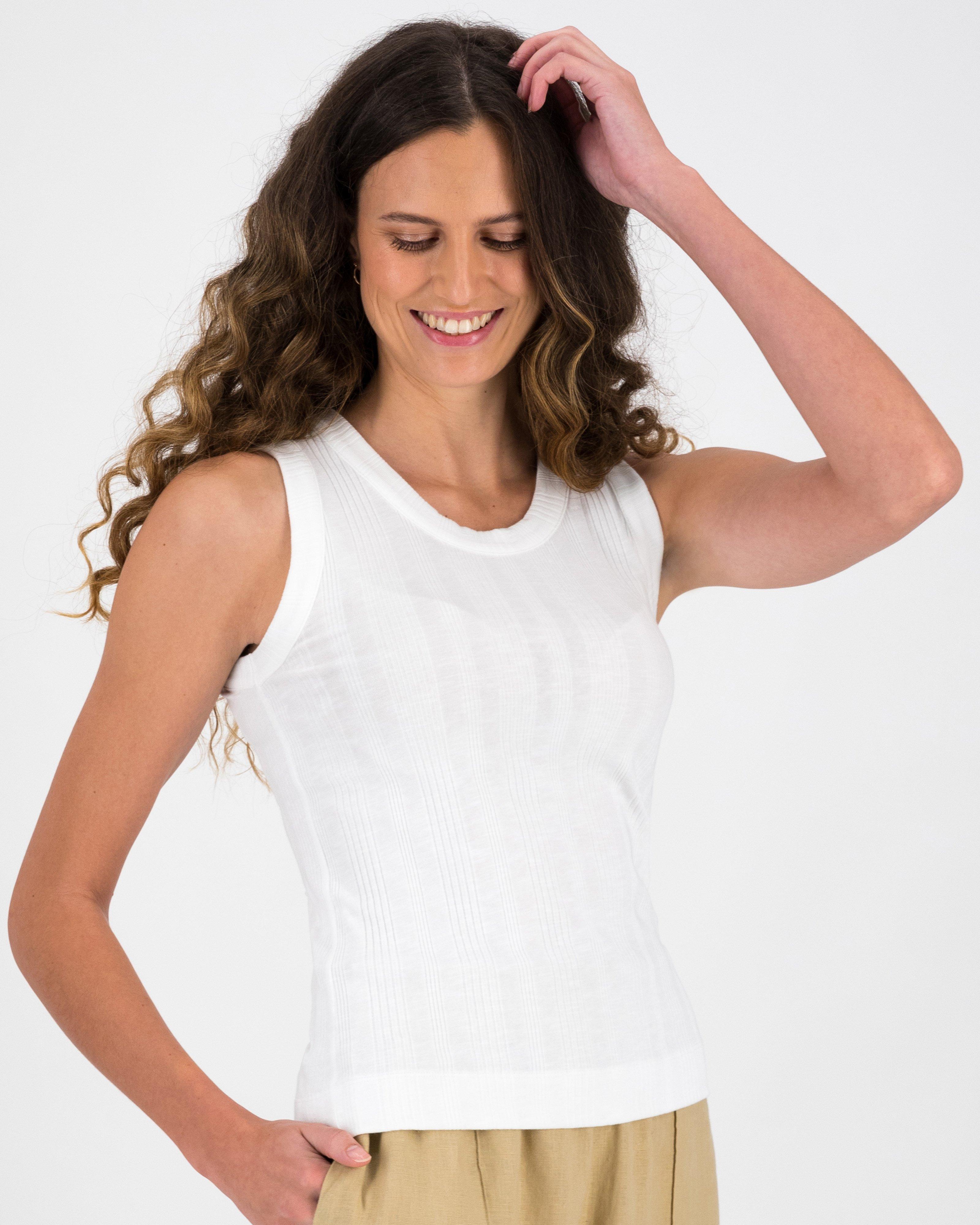 Rare Earth Women’s Porter Rib Vest -  White