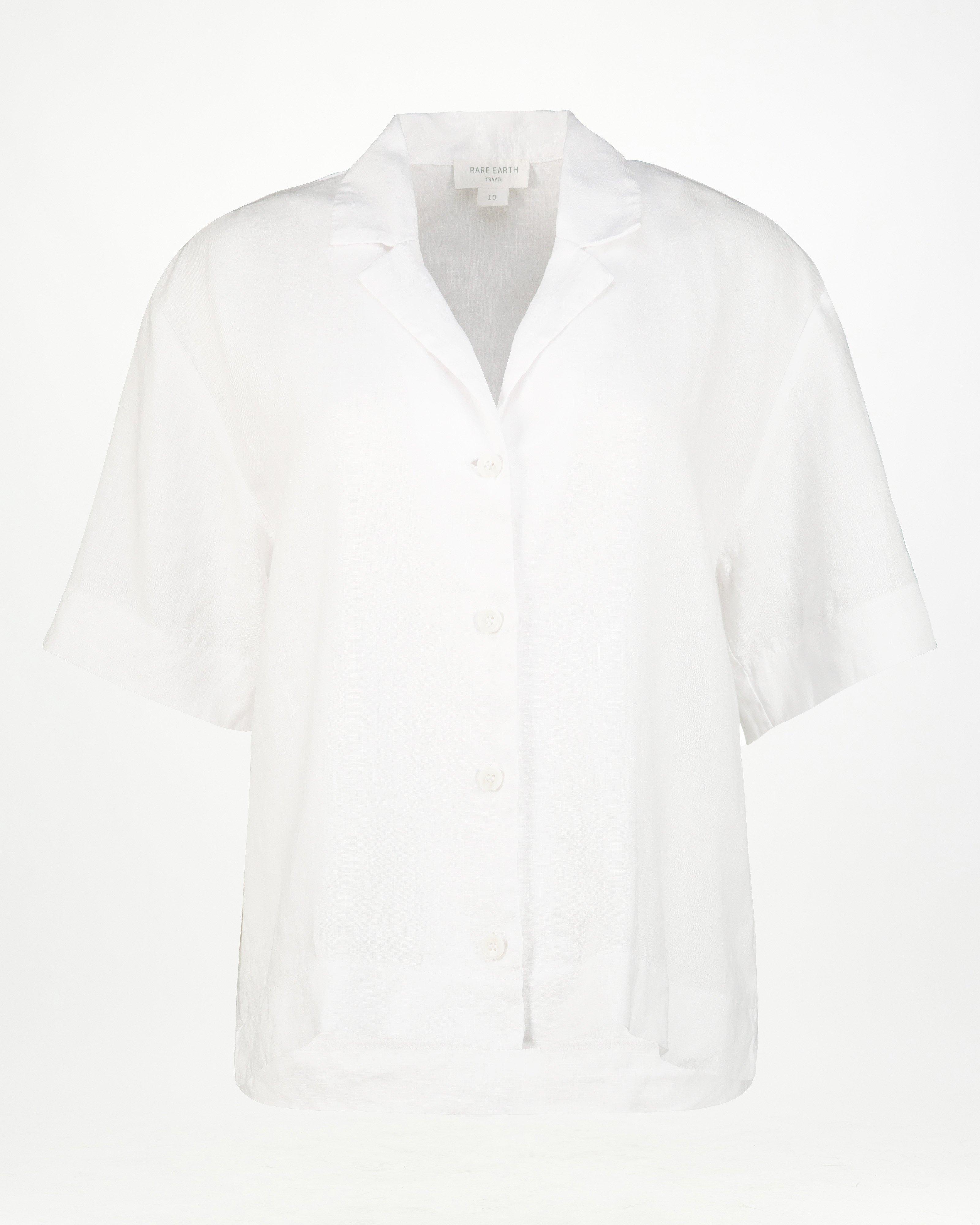 Rare Earth Women’s Kai Linen Top -  White