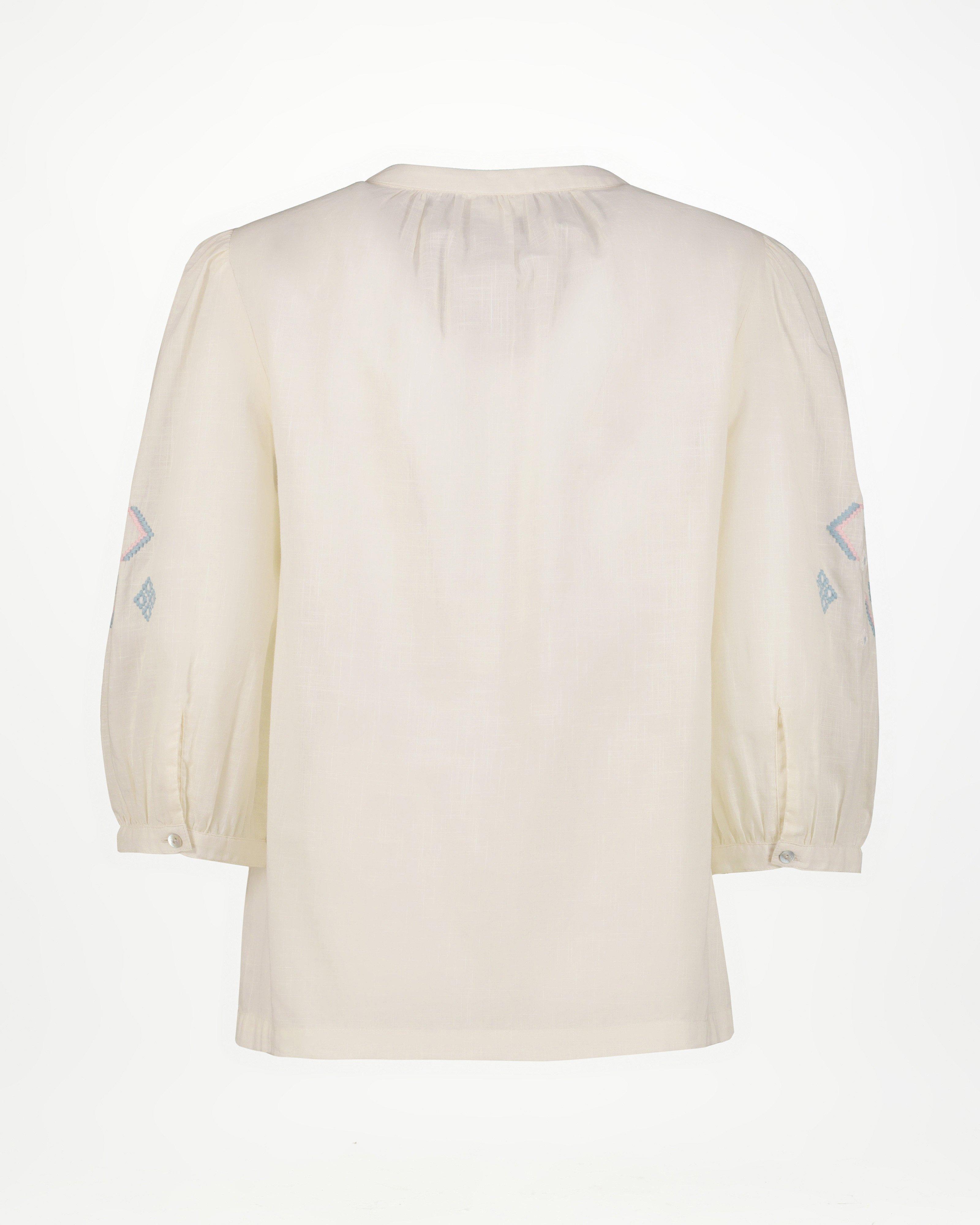 Rare Earth Women’s Eden Embroidered Blouse -  Milk