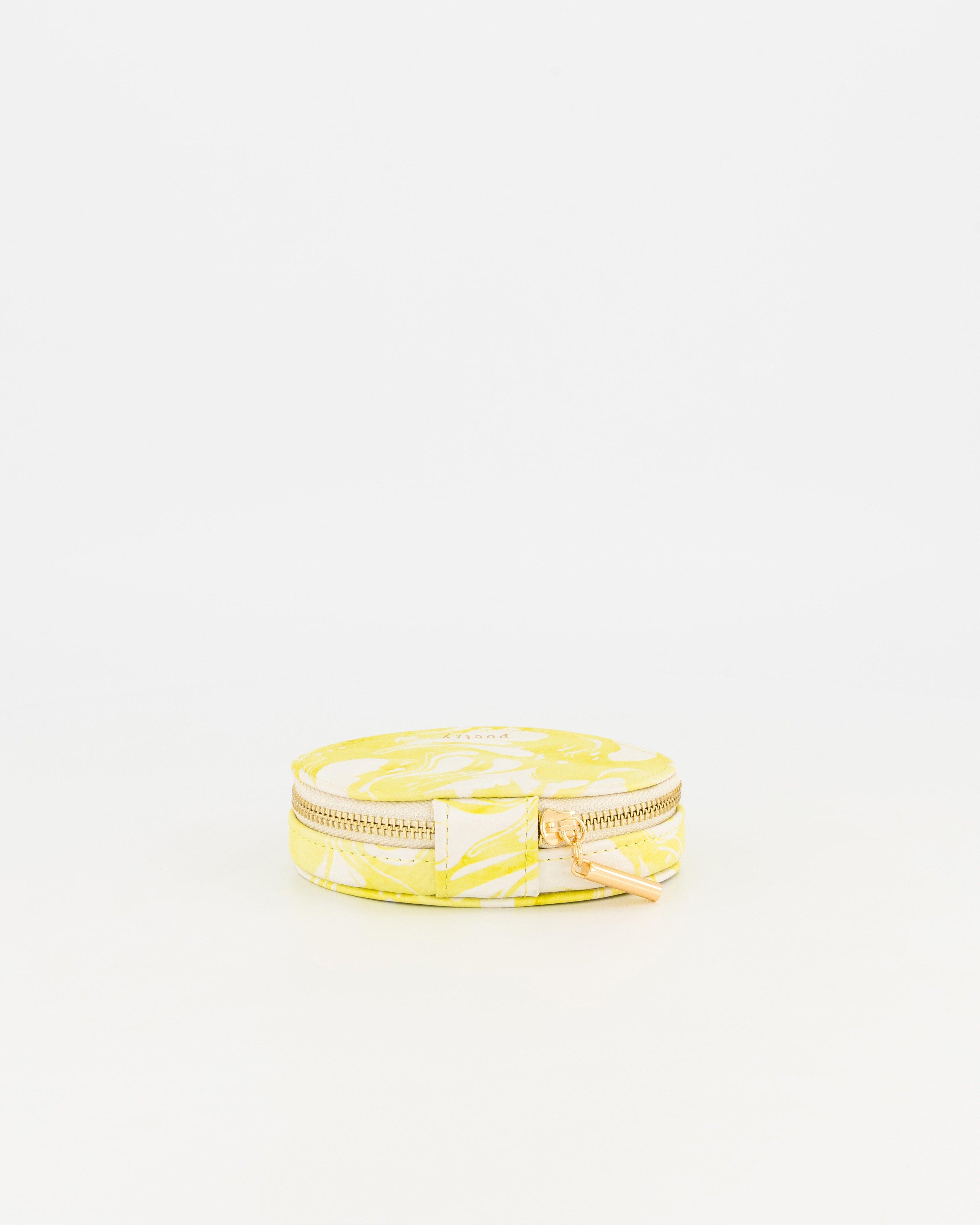 Mila Small Printed Oval Jewellery Box -  Yellow