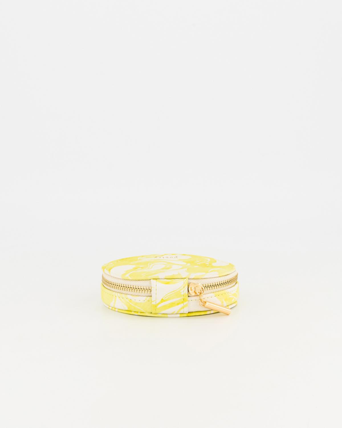Mila Small Printed Oval Jewellery Box -  Yellow