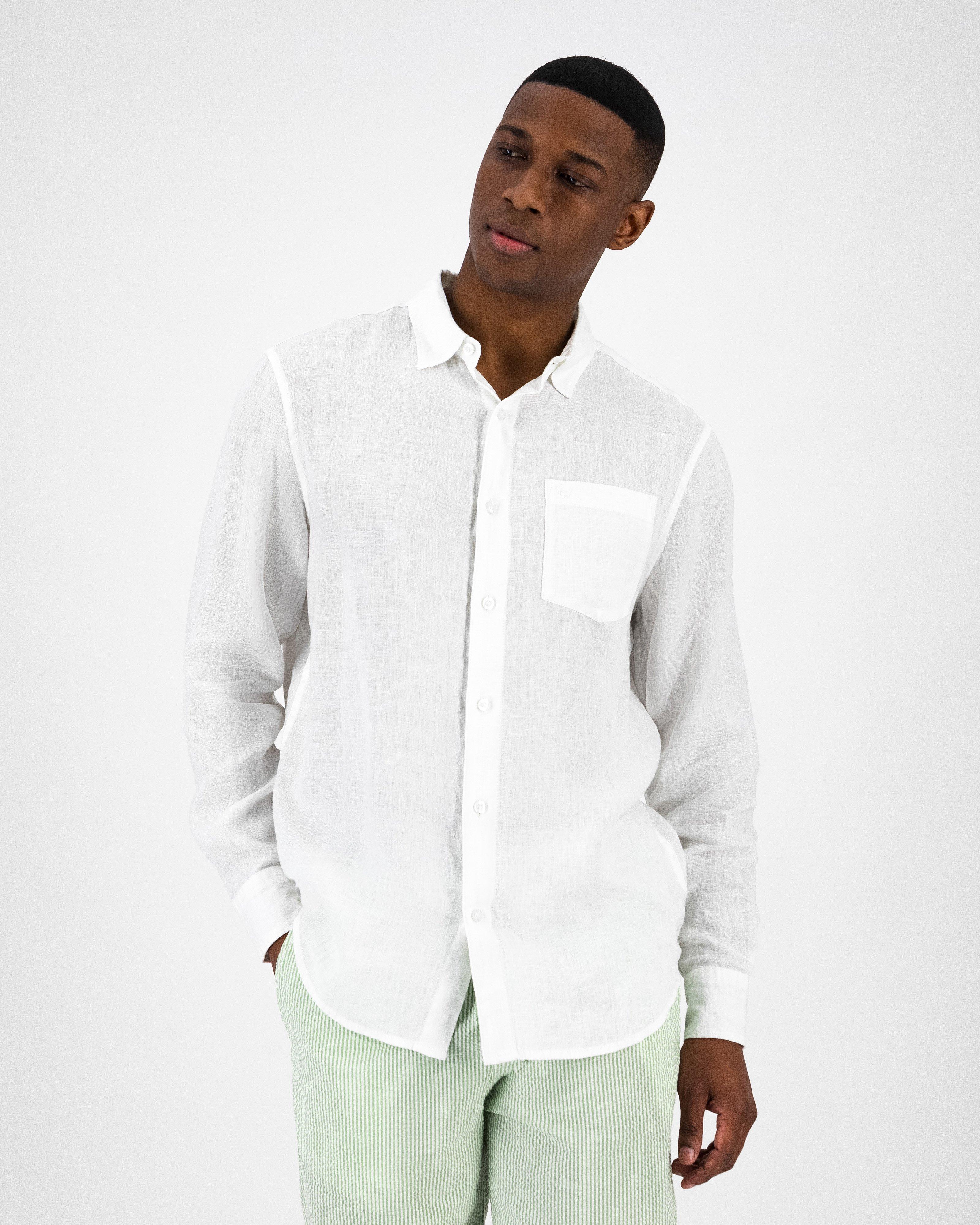 Men’s Jesse Linen Shirt  -  White