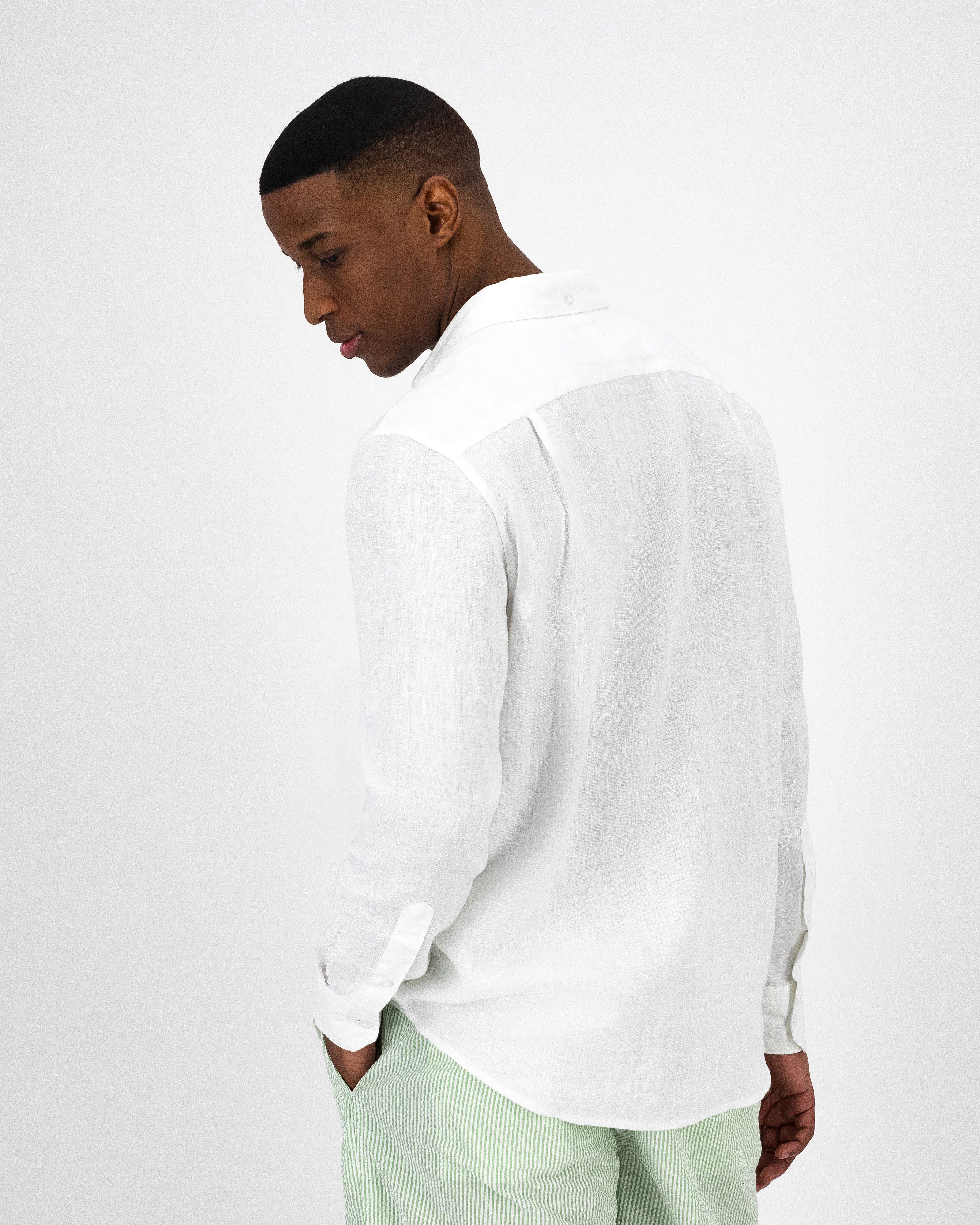 Men’s Jesse Linen Shirt  -  White