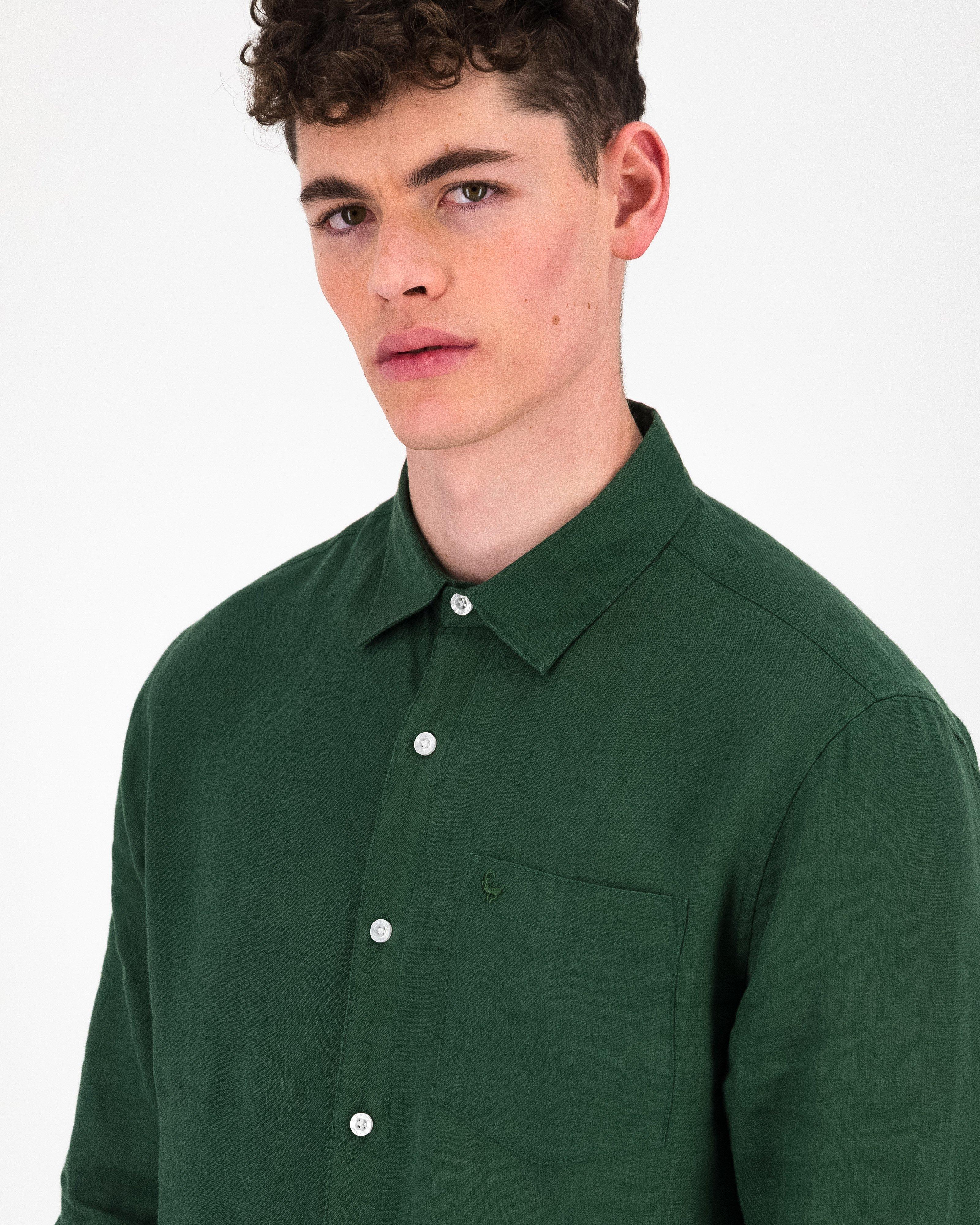 Men’s Jesse Linen Shirt  -  Olive